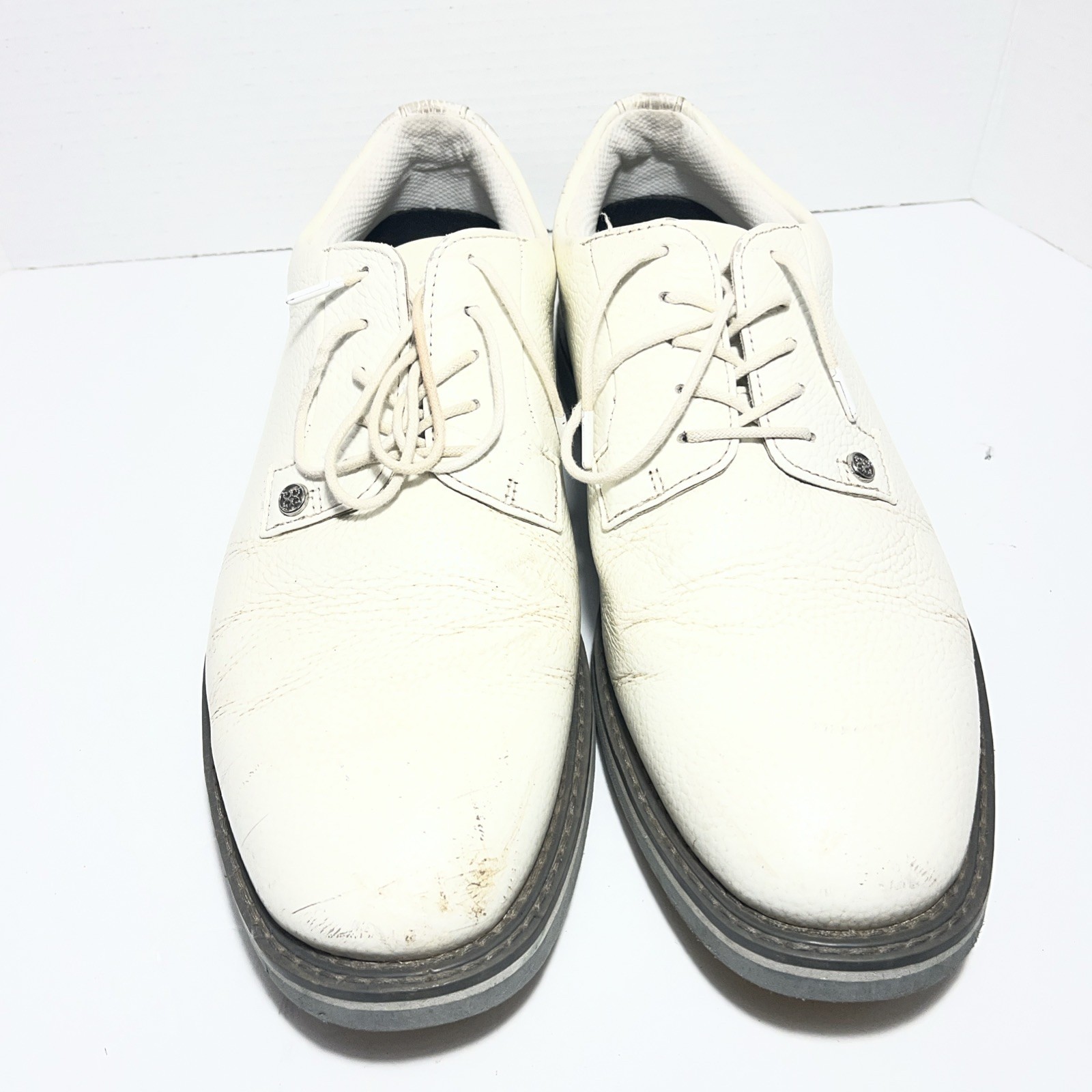 G/FORE Pebble Leather Golf Shoes White CGMF000001 Size 12
