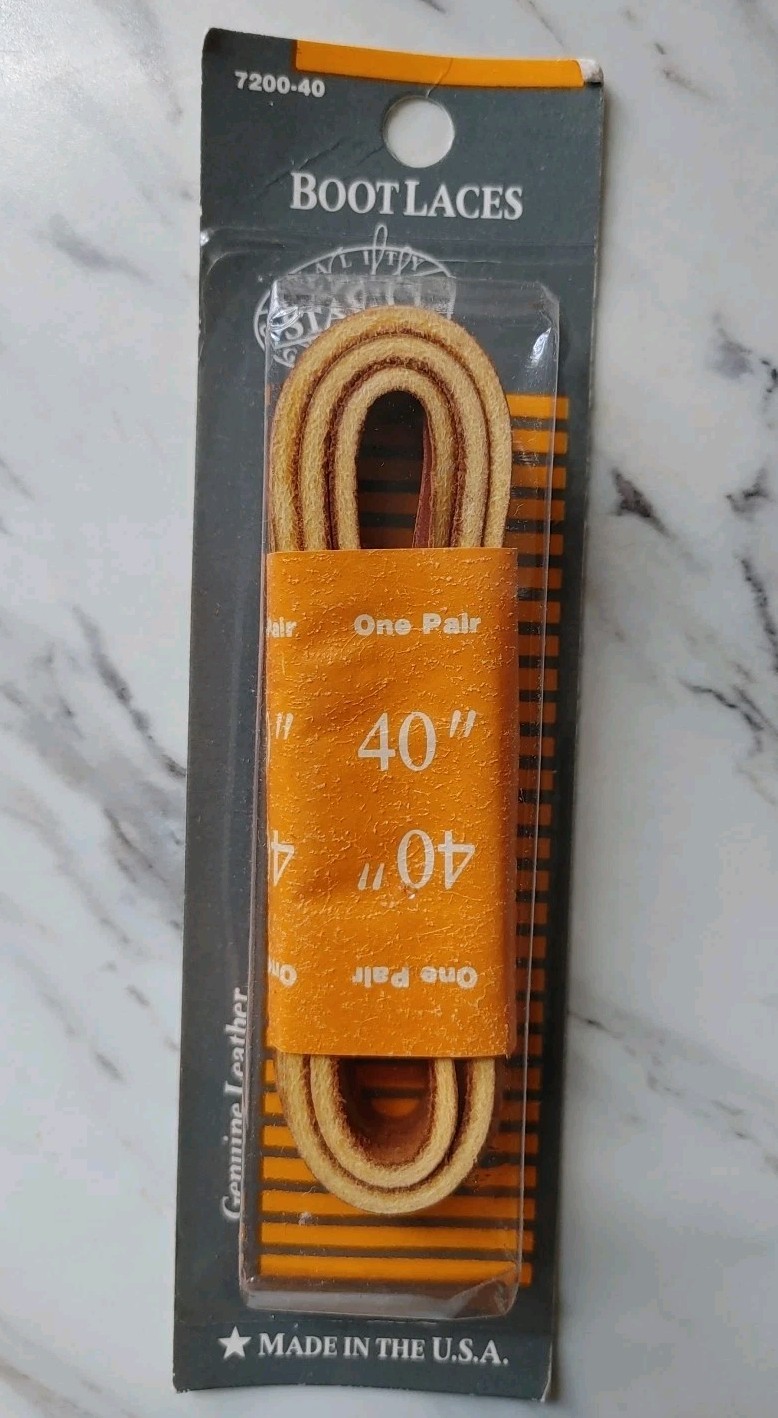 Leather Boot Laces 40 Inch Genuine Leather New Old Stock