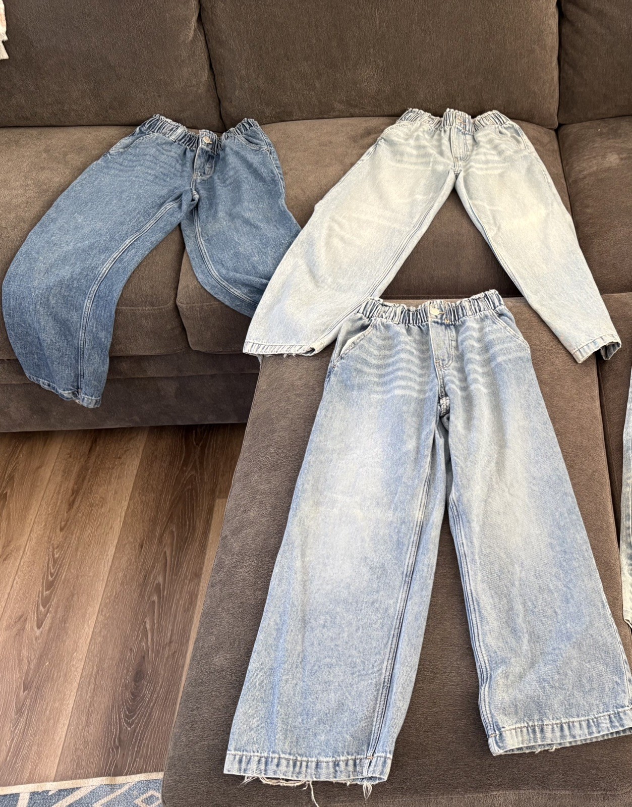 H&M Wide Leg Paper Bag Jeans – Girls – 3 Pairs – Size 8