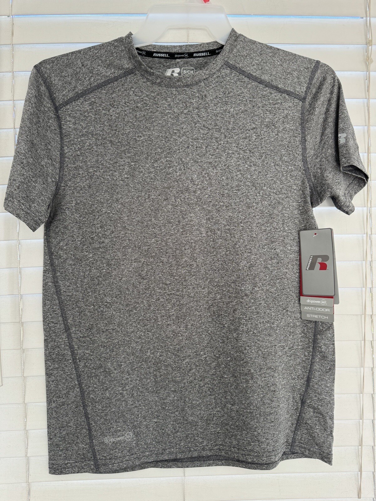 Russell Men Dri-Power 360 Athletic Heather Tee T Shirt Gray Mens Small 34-36 (3)