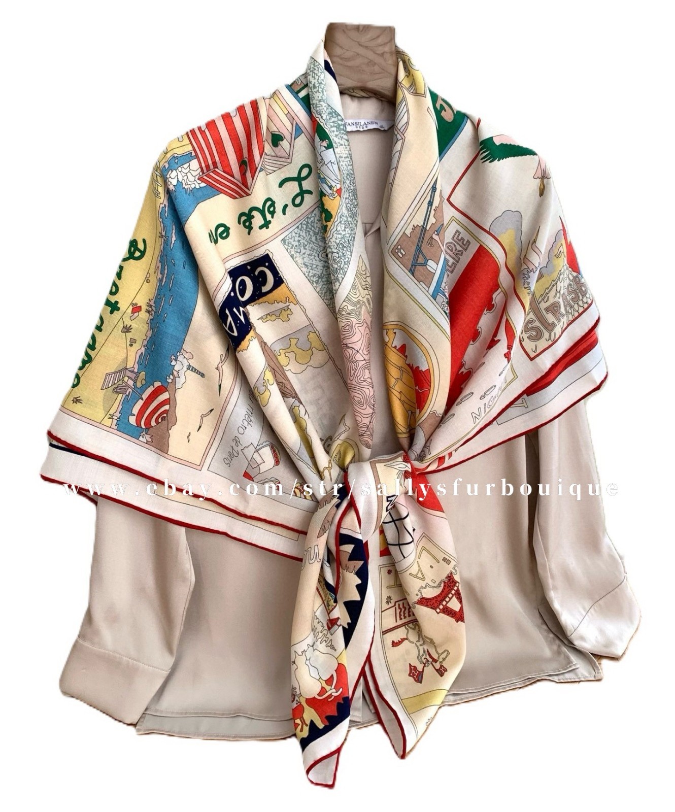2026 Sallys 70% Cashmere 30% Silk Wrap Scarf Travel Print Double Face Shawl 53″
