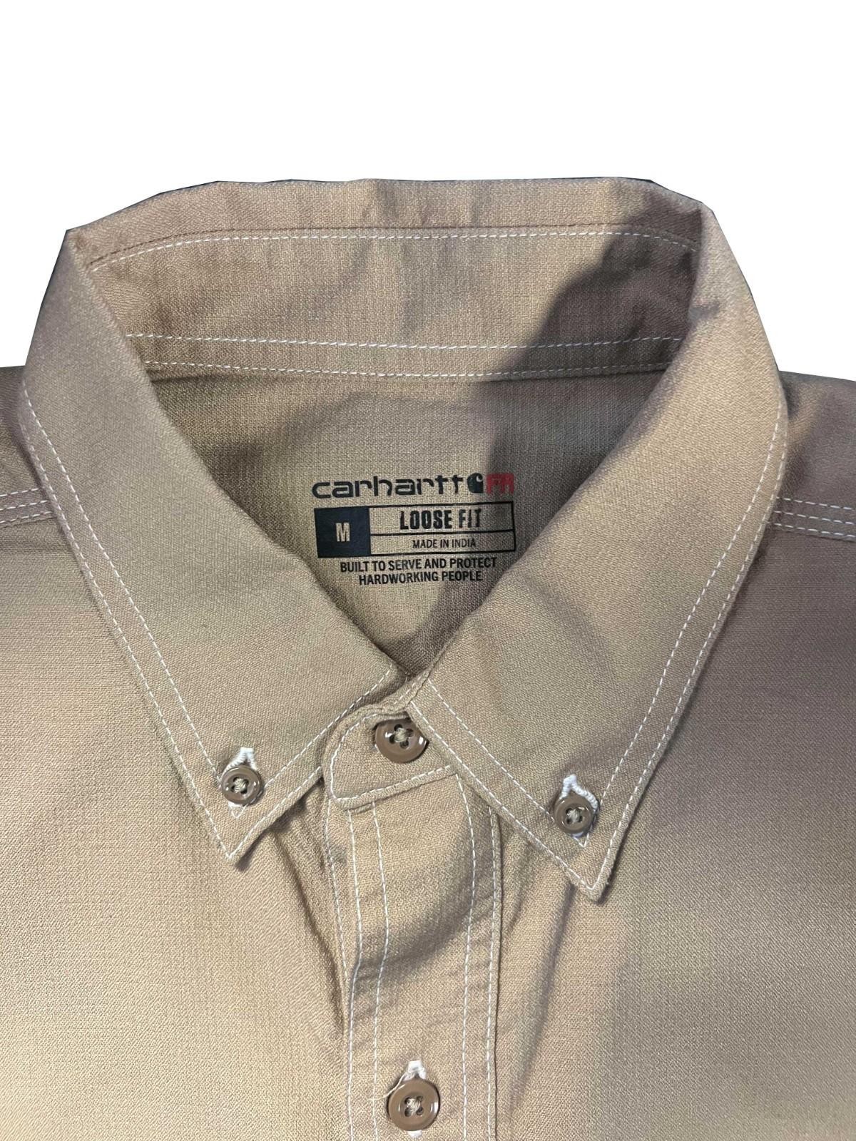 Carhartt FR Men’s Dark Khaki Shirt Flame Resistant Long Sleeve Lightweight (S04)