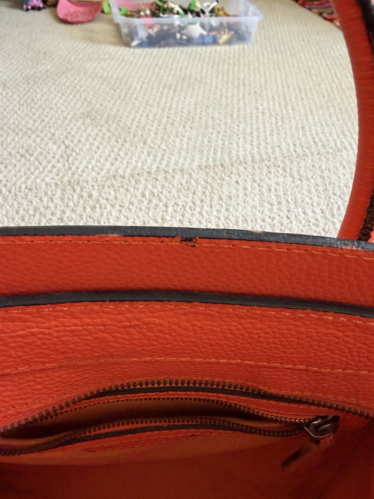 Celine Drummond Calfskin Nano Bag Orange Vermillion