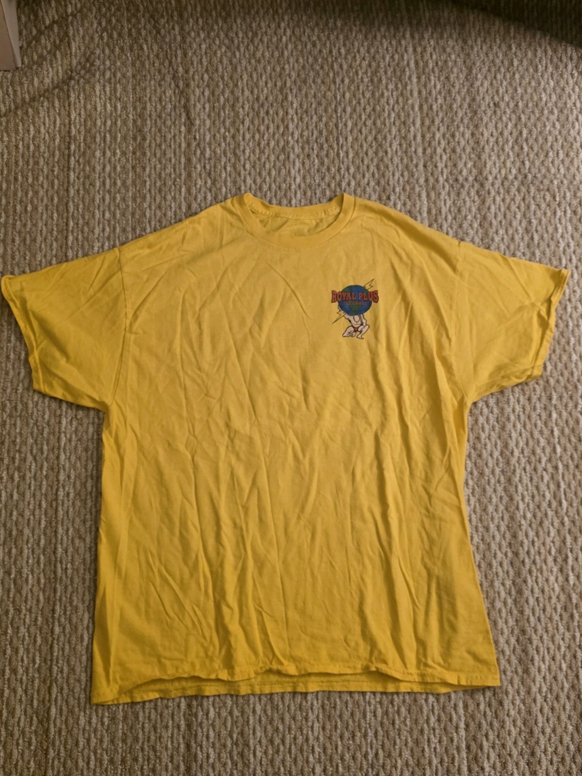 Men’s Royal Plus Electric Yellow Graphic Logo Tee Fits Like L/XL