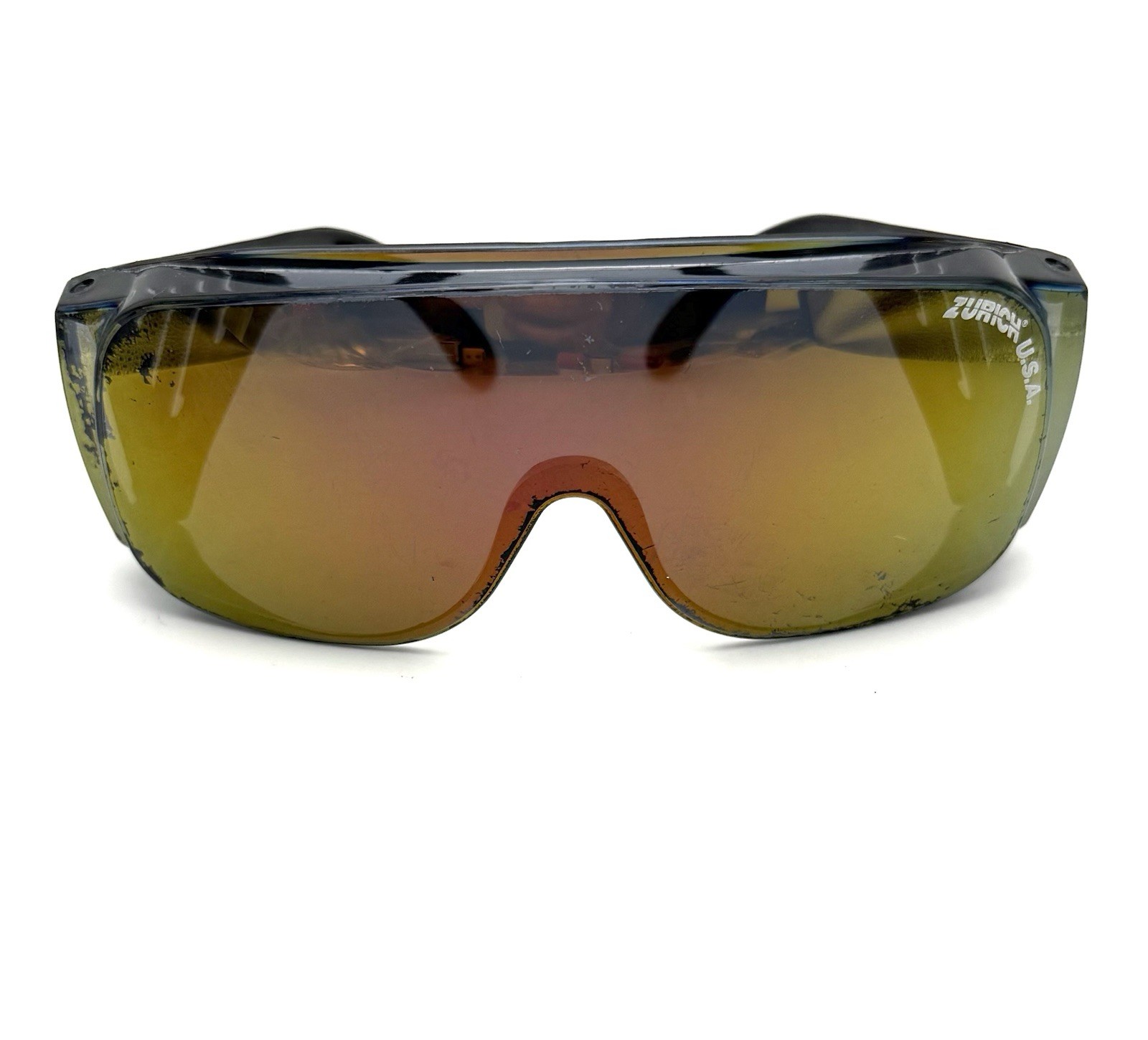 Vtg ZURICH USA Z87 Sunglasses Shield Fitovers Men’s Eye Wear Reflective 1980s
