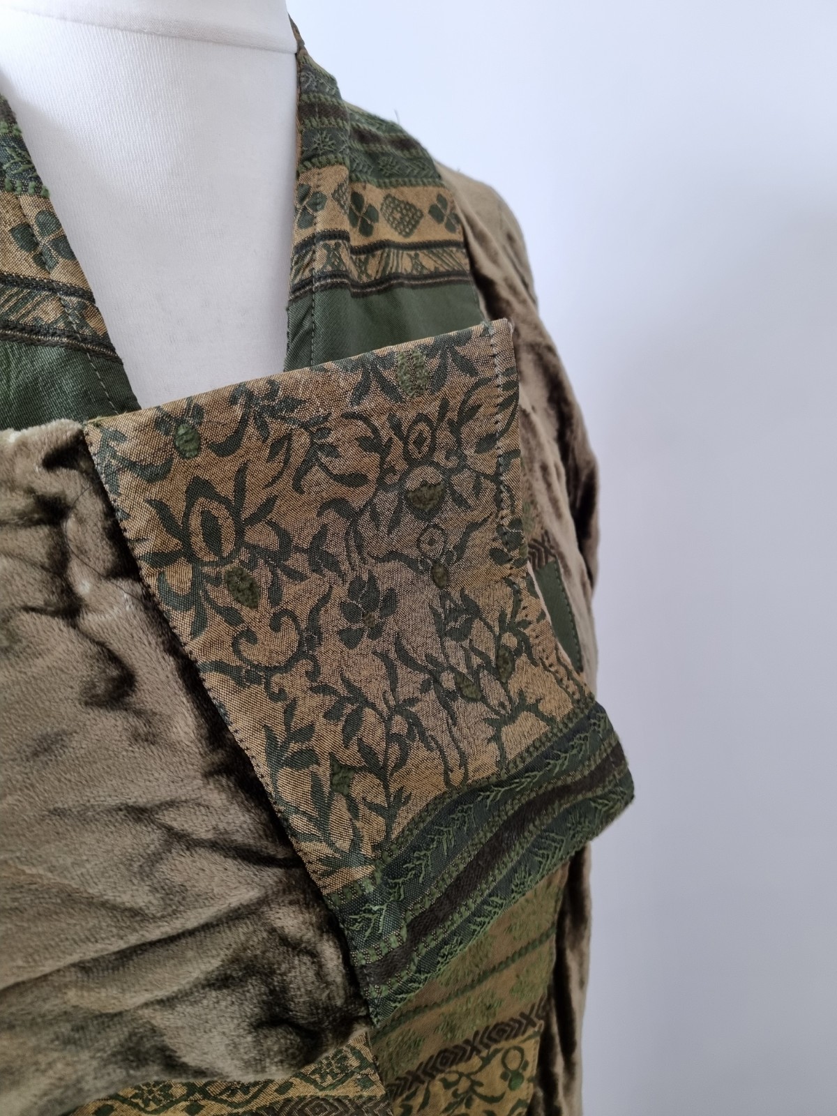 Kasbah Waterfall sides Cardigan Jacket Size 1 (UK 10/12) Green Part Velour