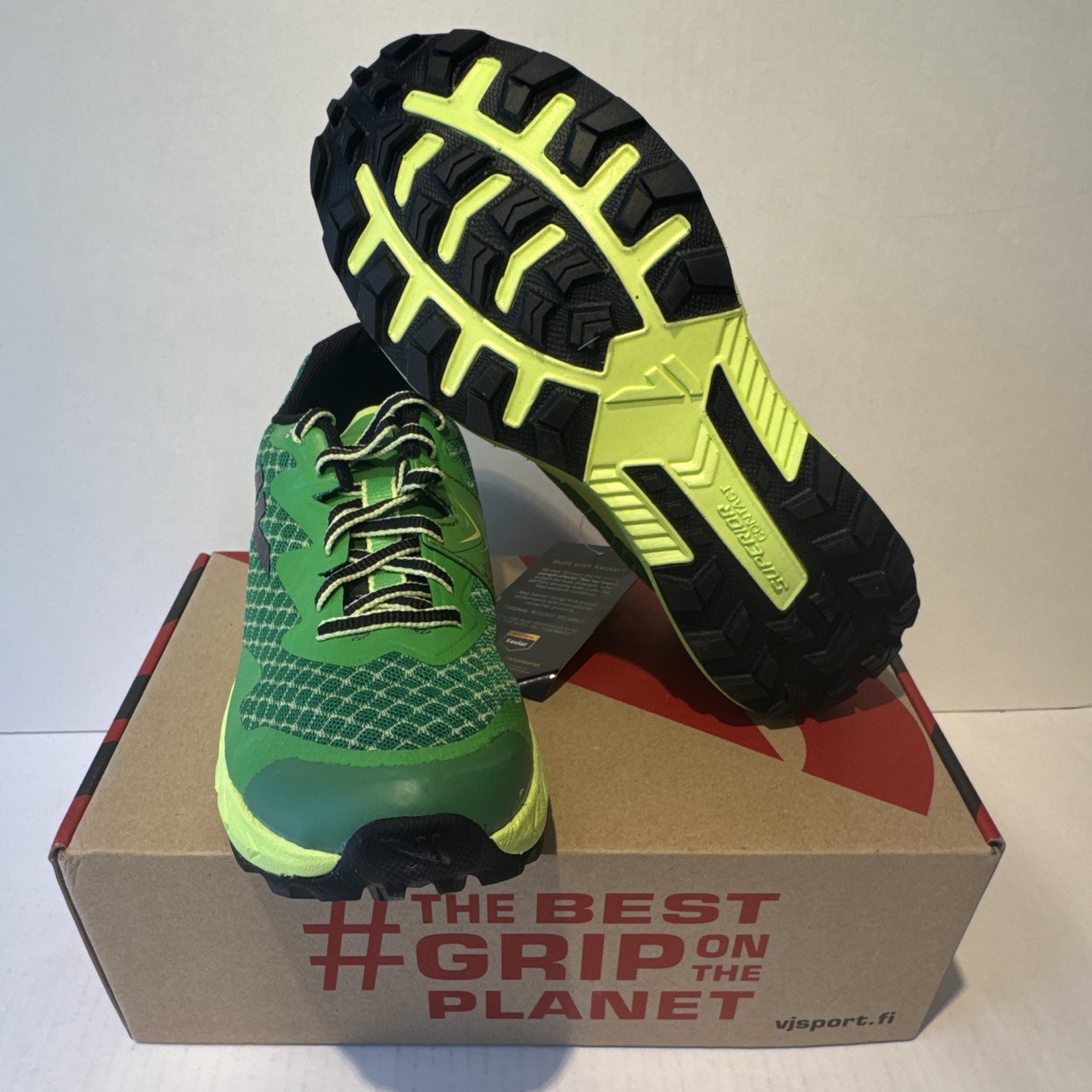 VJ Ultra Green Yellow Black Lightweight made with Kevlar Low Top Sneaker Women