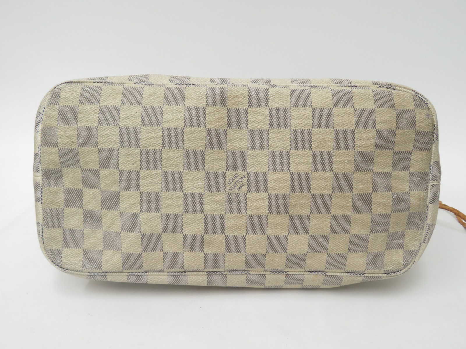 Authentic Louis Vuitton Damier Azur Neverfull MM Shoulder Tote Bag F#50673