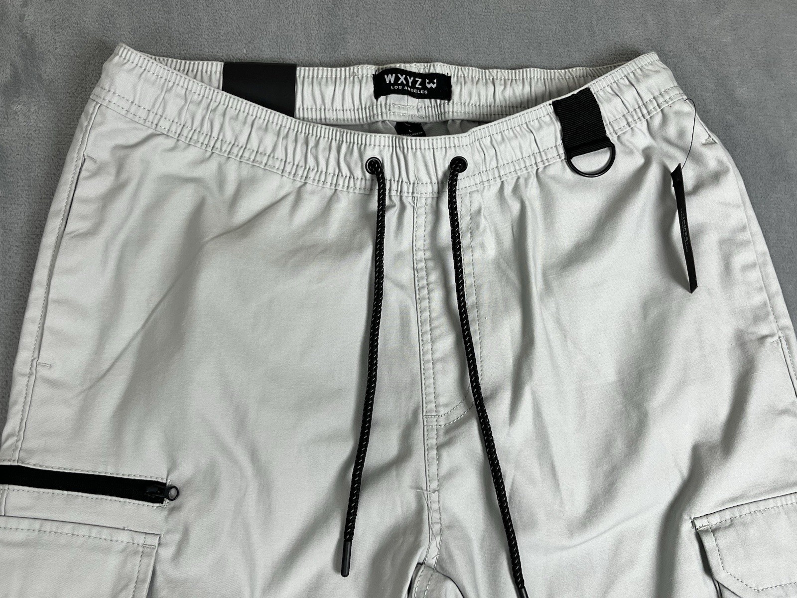 NEW WXYZ Los Angeles James Tech Twill Cargo Pants Light Gray Utility Gorpcore