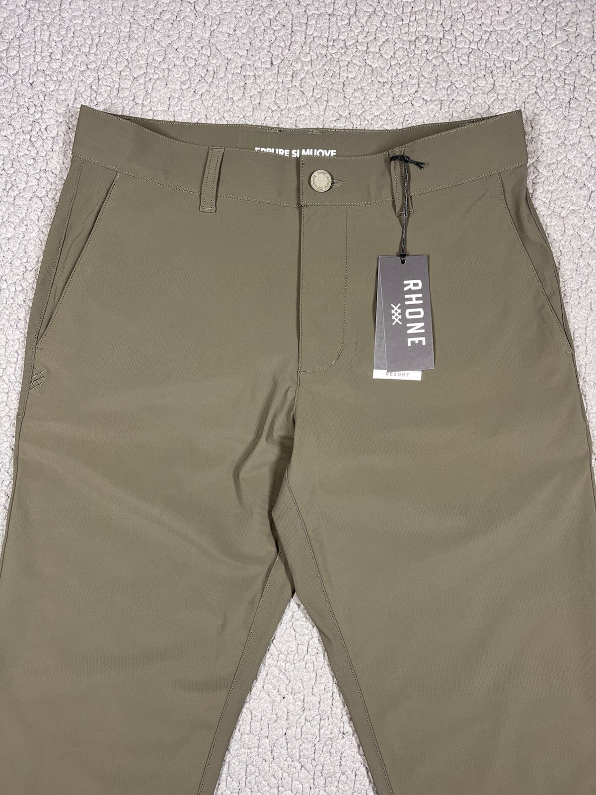 Rhone Resort Pants Sz 28 Mens Stretch Performance Travel Green UPF 50+ $138 MSRP