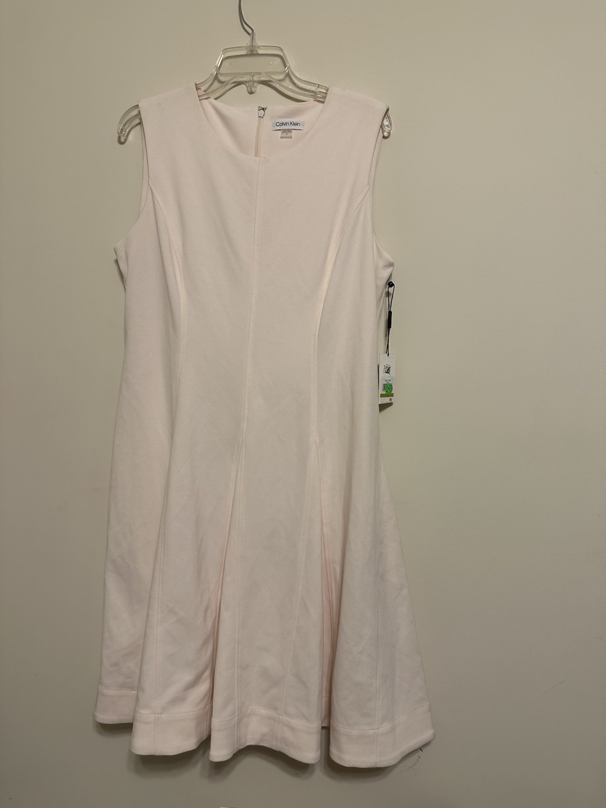 Calvin Klein Blush Pink Fit and Flare Shortsleeved Midi Dress