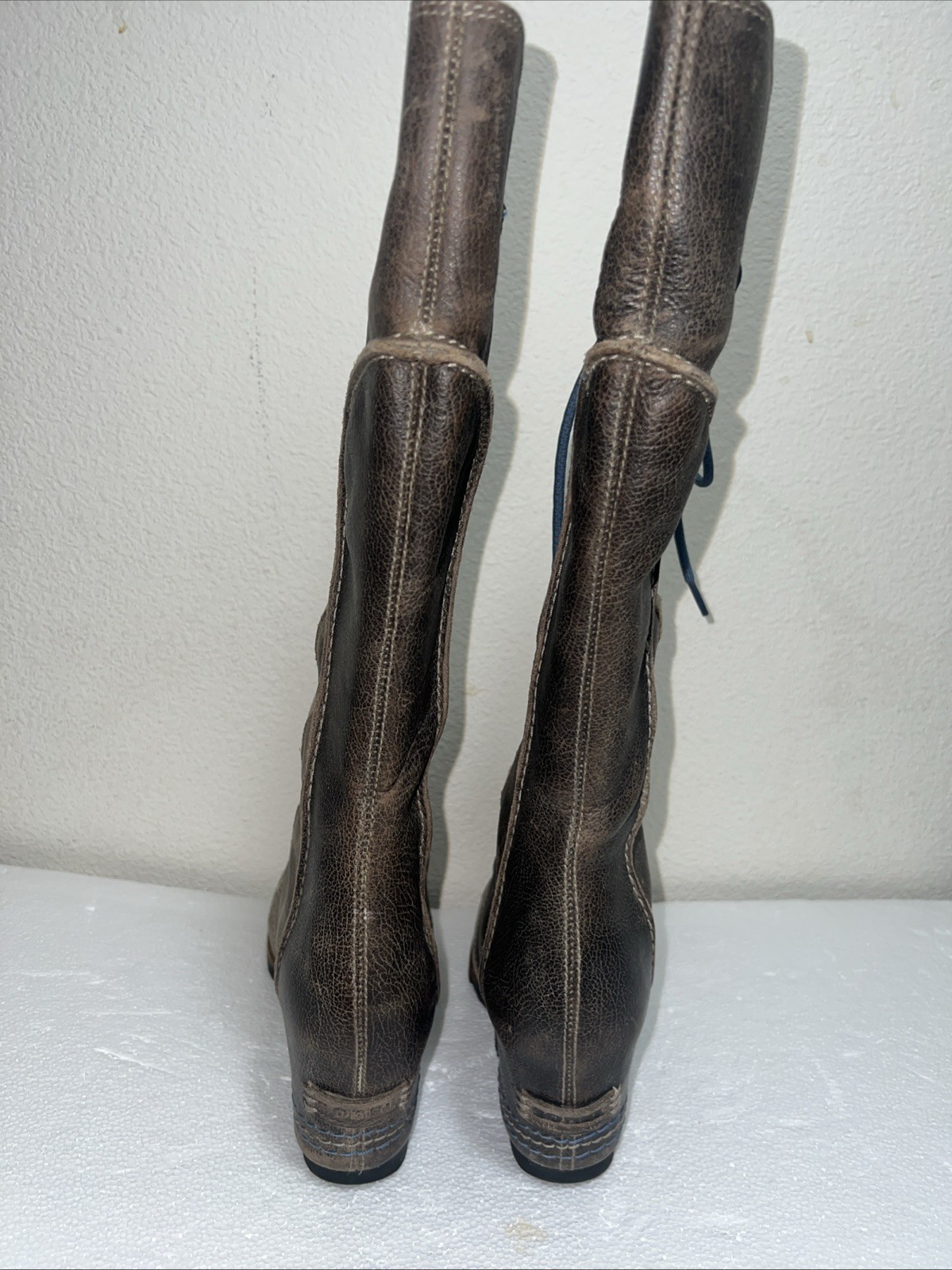 Sorel Boots Womens 8.5 Brown Gray Cate The Great Leather Hidden Wedge Waterproof