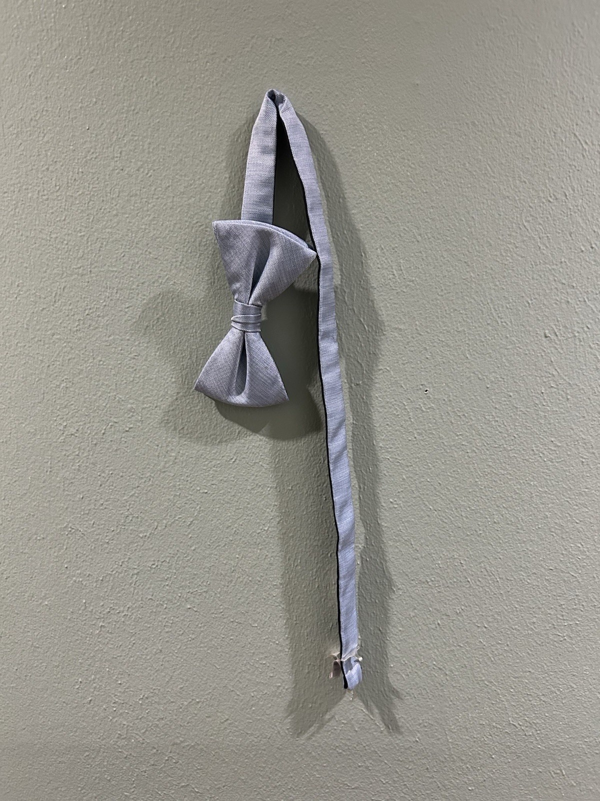Calvin Klein Men’s Pre-Tied Bow Tie, Gray Solid, Adjustable Strap, One Size