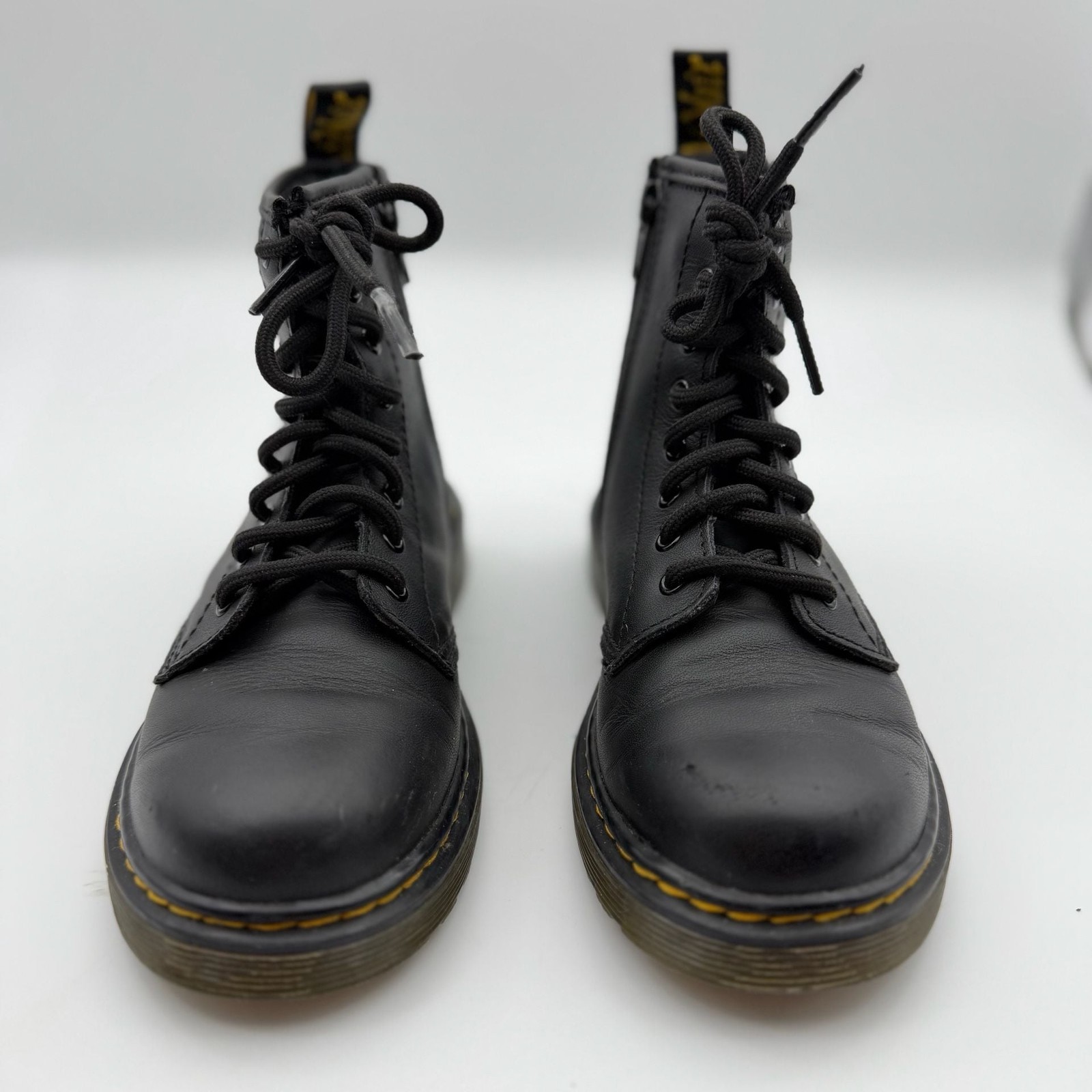Dr. Martens 1460J Junior Leather Lace-Up Boots with Side Zipper