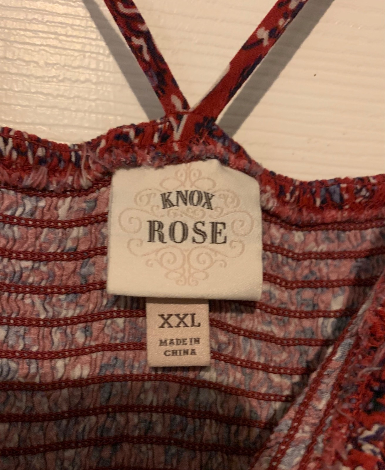 Knox Rose Womens XXL Sundress Red Paisley Summer Spaghetti Straps