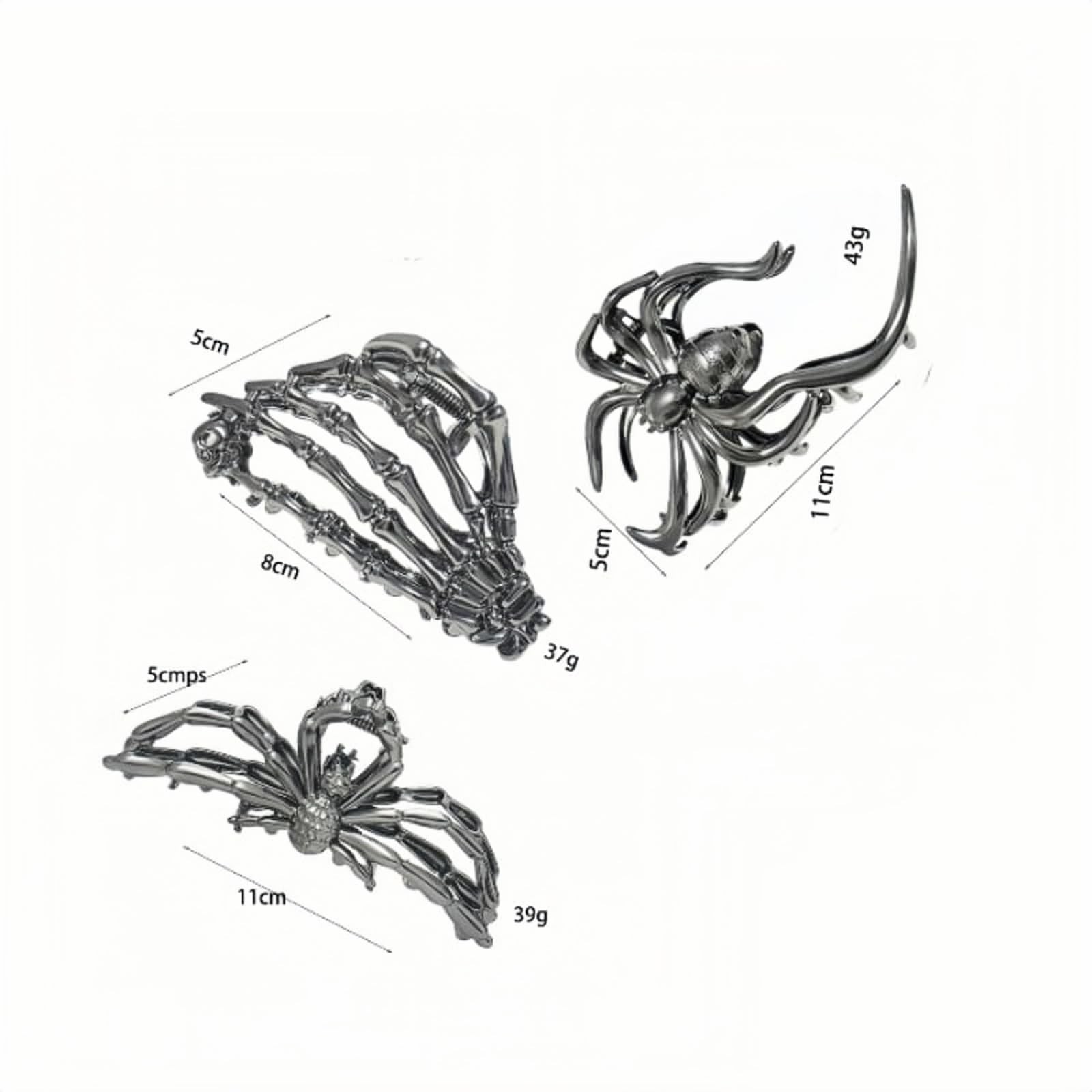 Jiajiubai 3-Pack Gothic Skeleton Hand Hair 1 Count (Pack of 1), black248