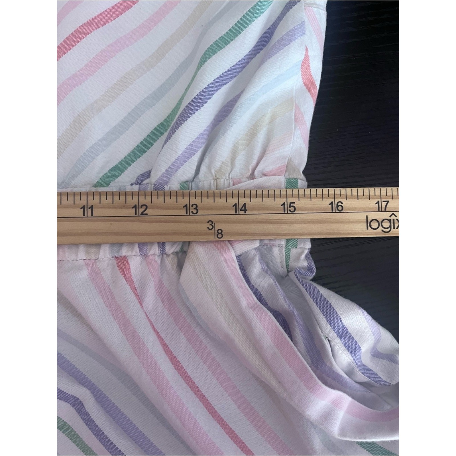 Rainbow Striped Halter Dress Size Large Fit Flare Preppy Summer Pastel Chevron