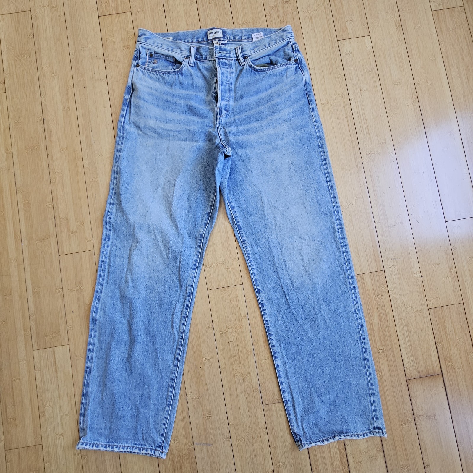 Todd Snyder Relaxed Fit Selvage 12.5 oz Denim Jeans 34×34 Light Wash Button Fly