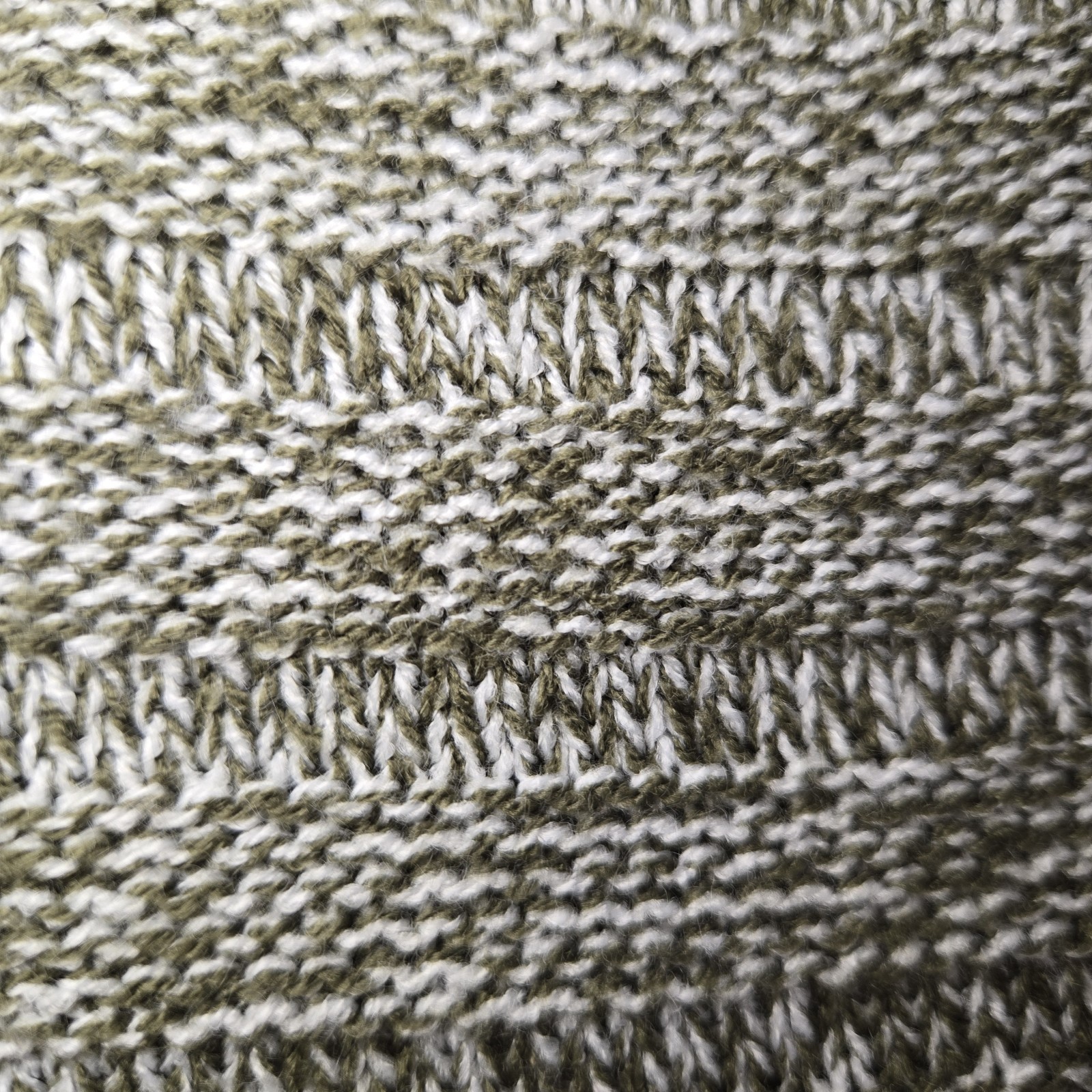 New York & Company Women’s Size Small Marled Knit Sweater 3/4 Sleeve Olive Cream