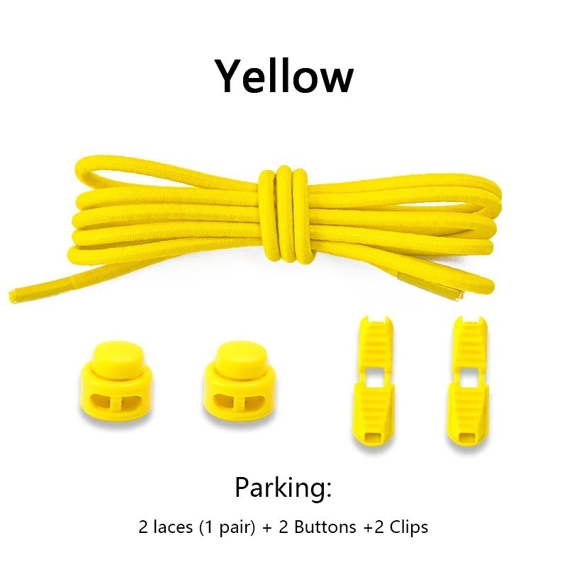 No Tie Elastic Shoelaces Lock Laces Shoe Strings Sports w/ Locking Toggle