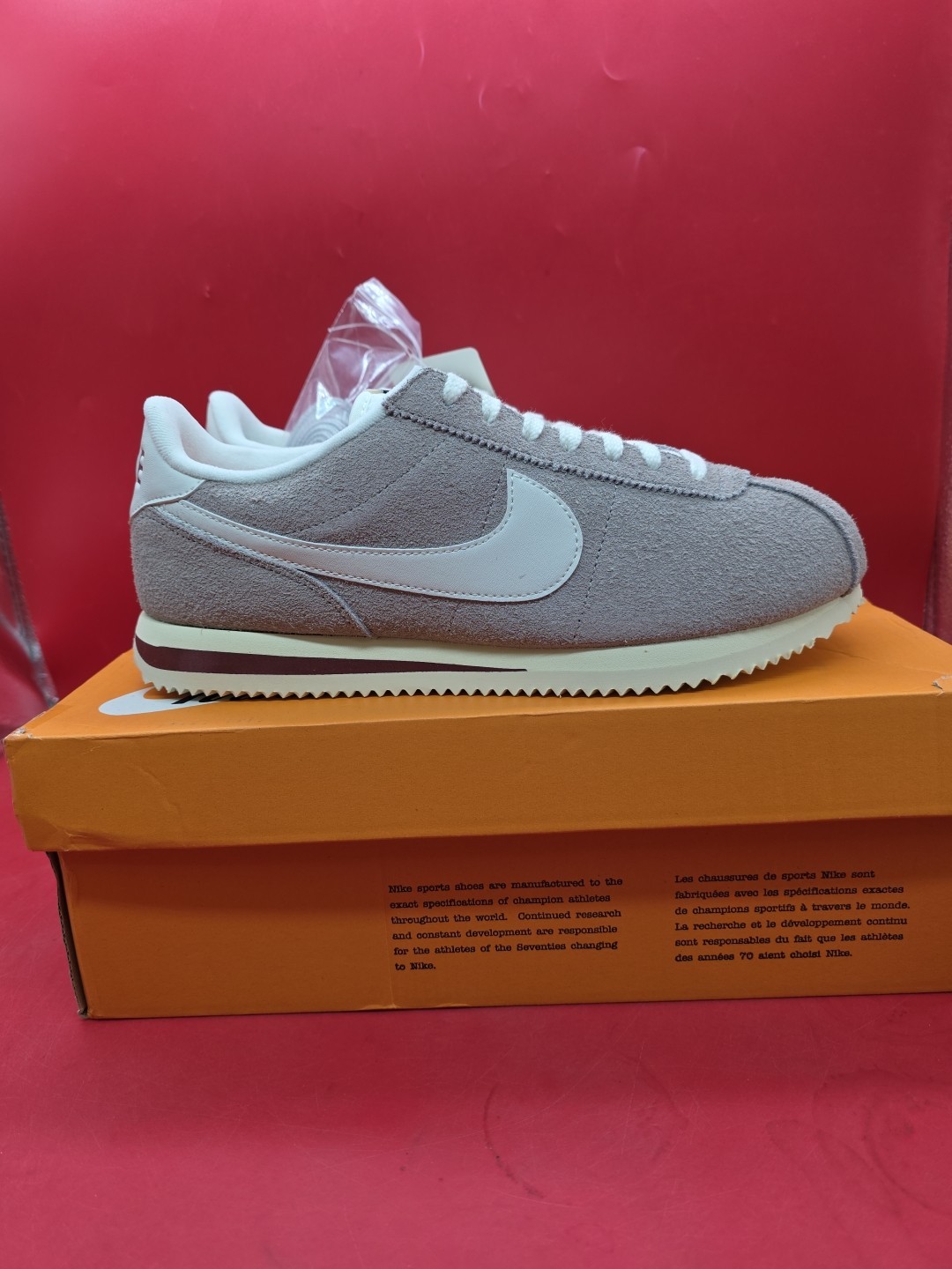 Size 9.5 – Nike Cortez SE College Grey Team Red