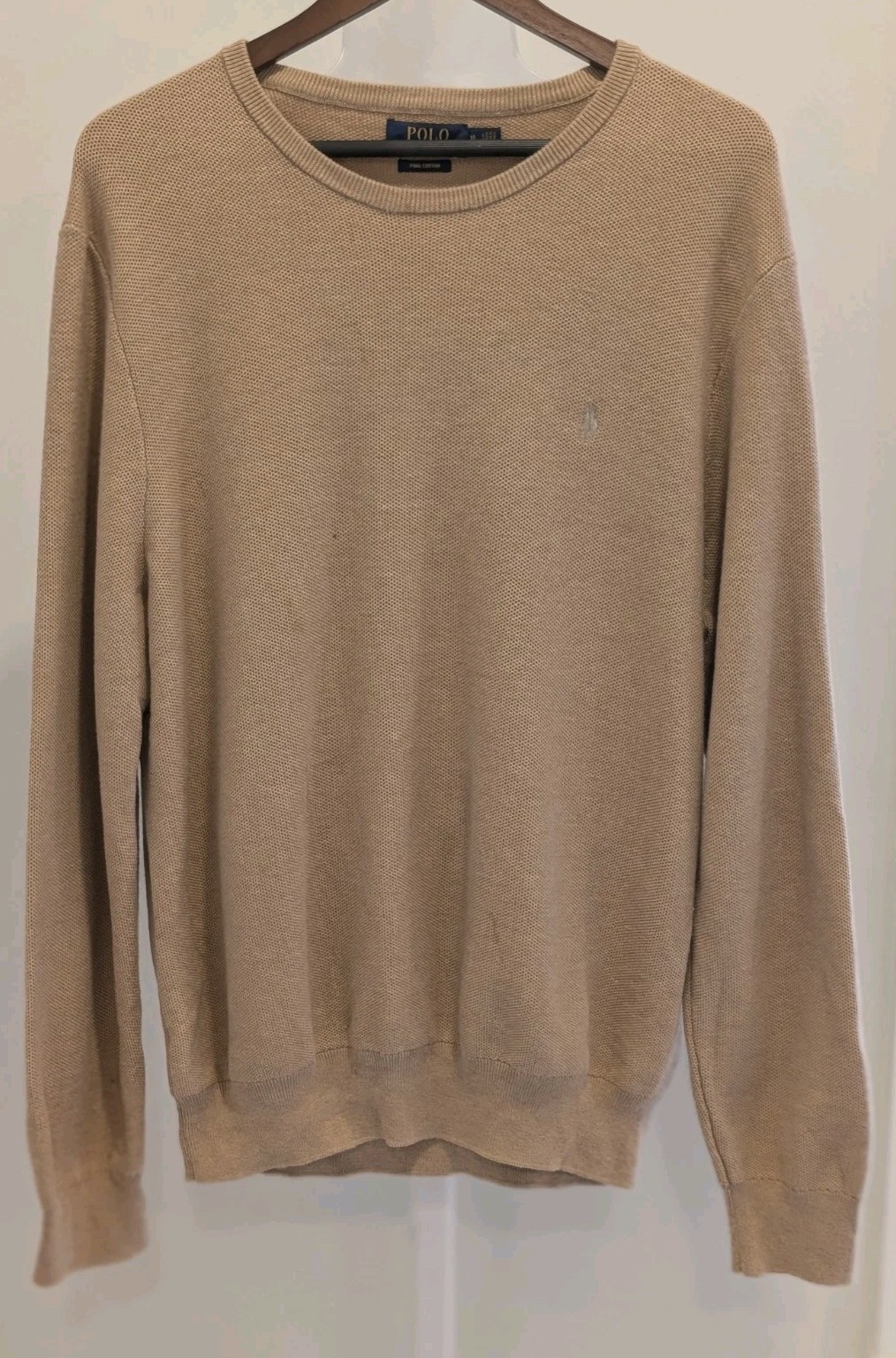 Polo Ralph Lauren Tan / Lt Brown Long Sleeve Crew Neck Sz XL