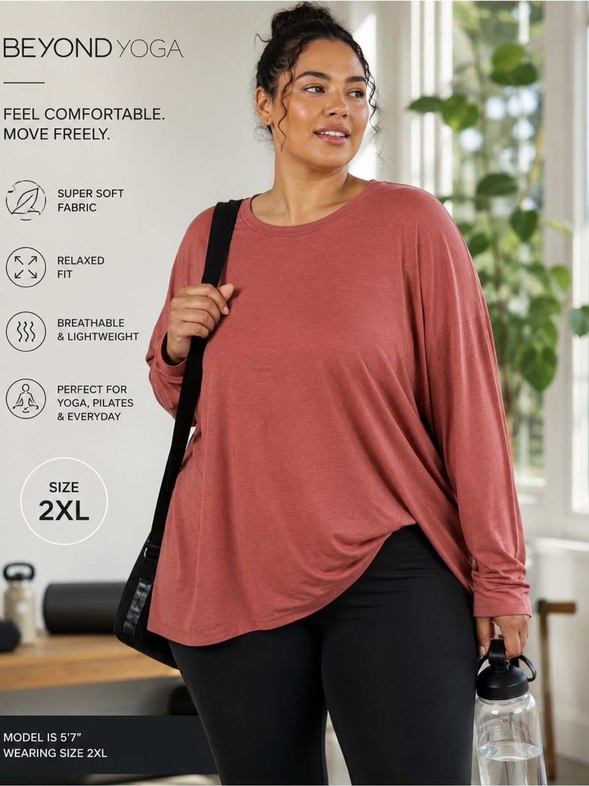 Beyond Yoga Long Sleeve Active Top | 2XL | Soft Performance Athleisure Tee