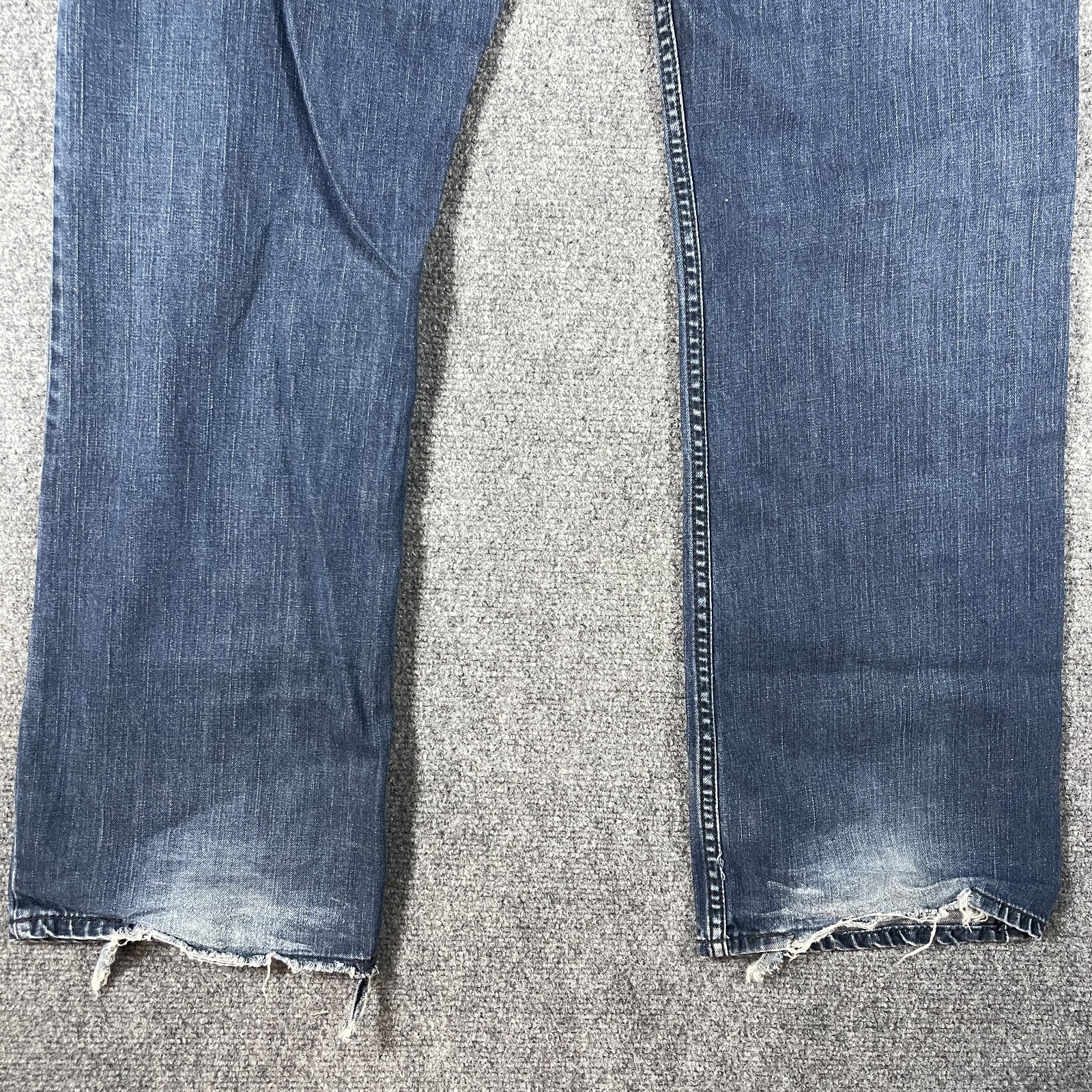 Levis 527 Bootcut Mens 34×34 Blue Jeans Distressed Vintage Y2K Grunge Western