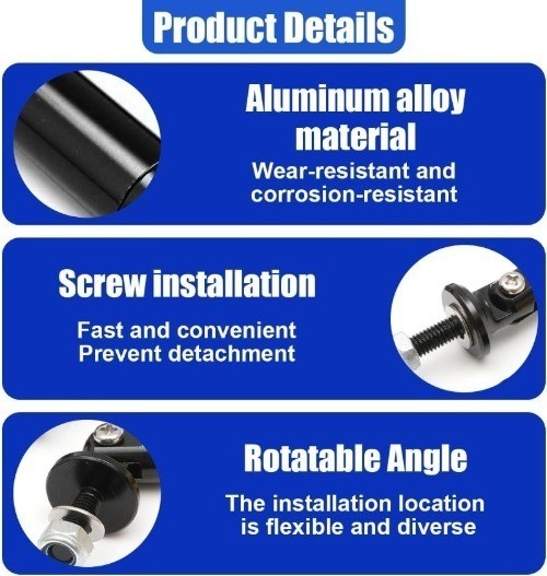 2PCS 8″-11″ Adjustable Splitter Strut Rods, Automotive Front Bump Color: Black