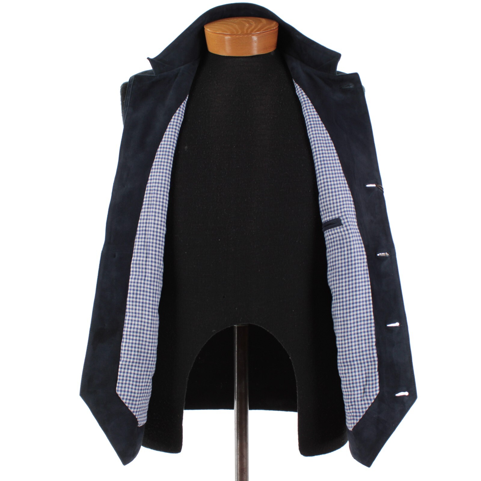 Rifugio NWD Vest / Bodywarmer Size 50 (Medium US) In Navy Blue Suede Handmade