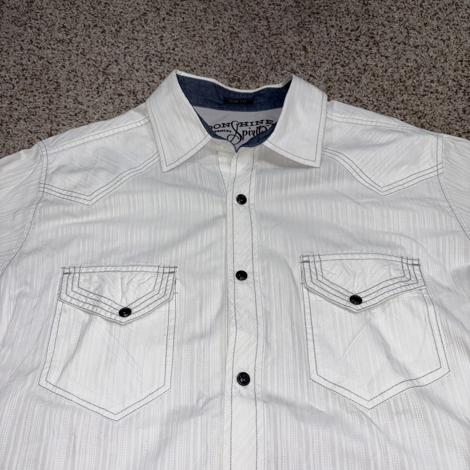 Moon Shine Spirit by Brad Paisley Button Up Embroidered Western Shirt Men’s L