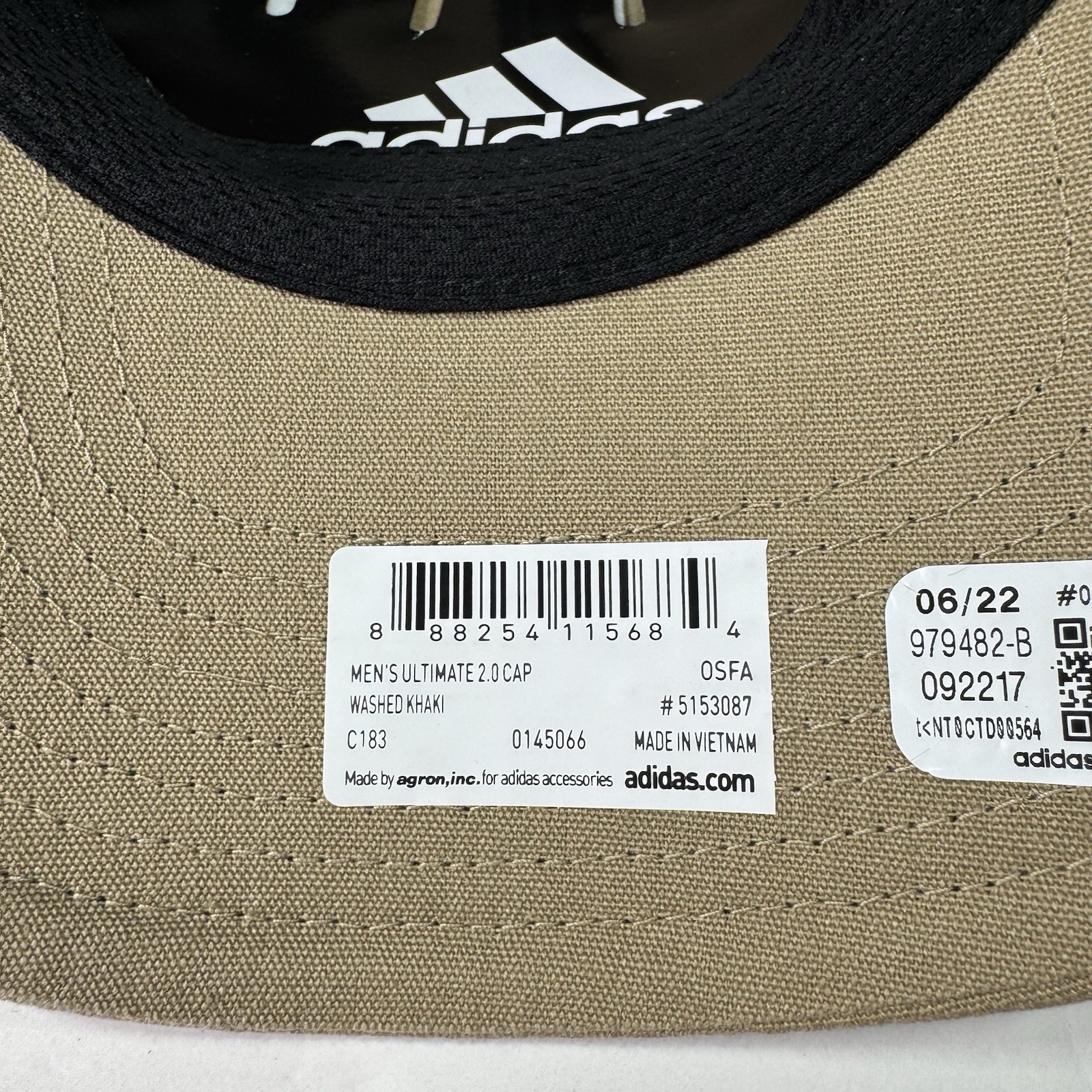 Adidas Ultimate Relaxed Cap Washed Khaki/Black Adjustable Fit