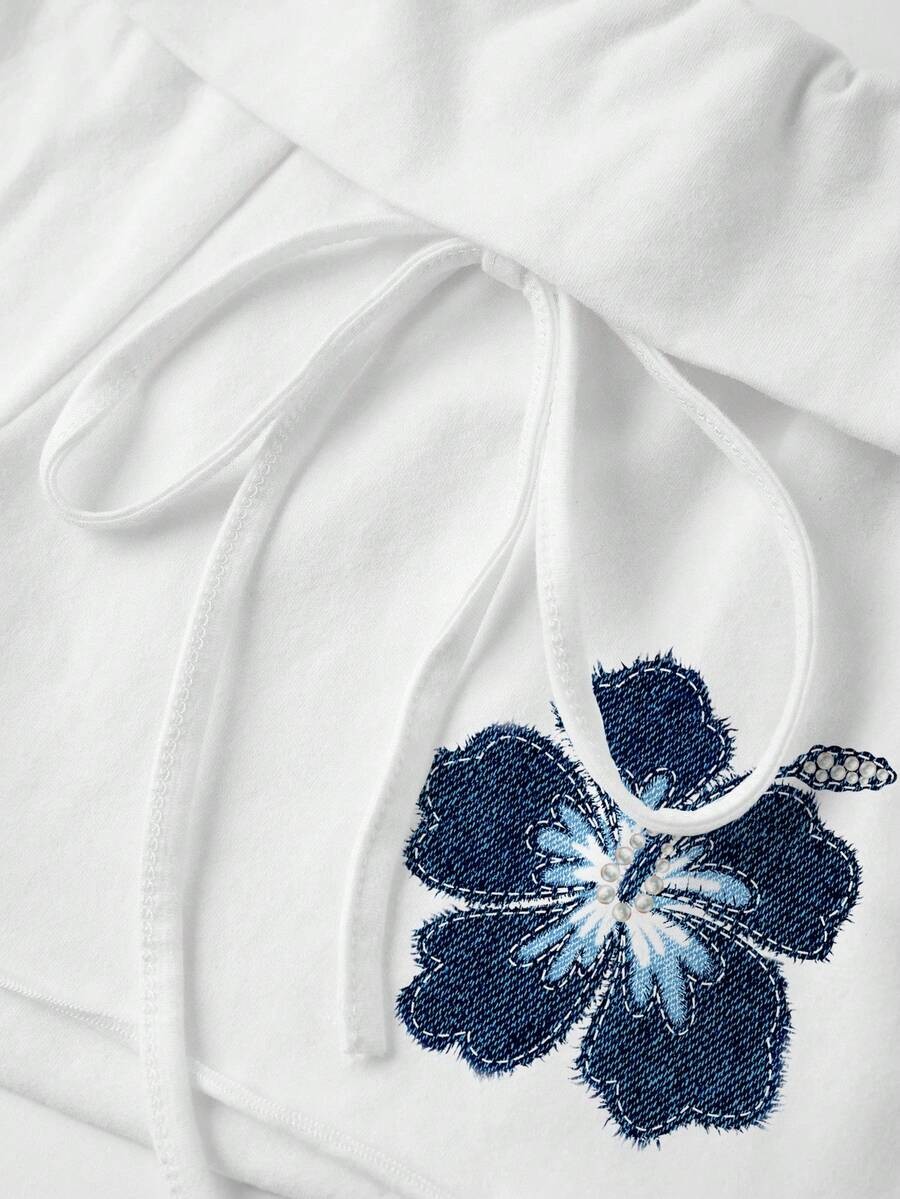 White Cotton Mini Shorts Women Casual Elastic Waist Summer Shorts