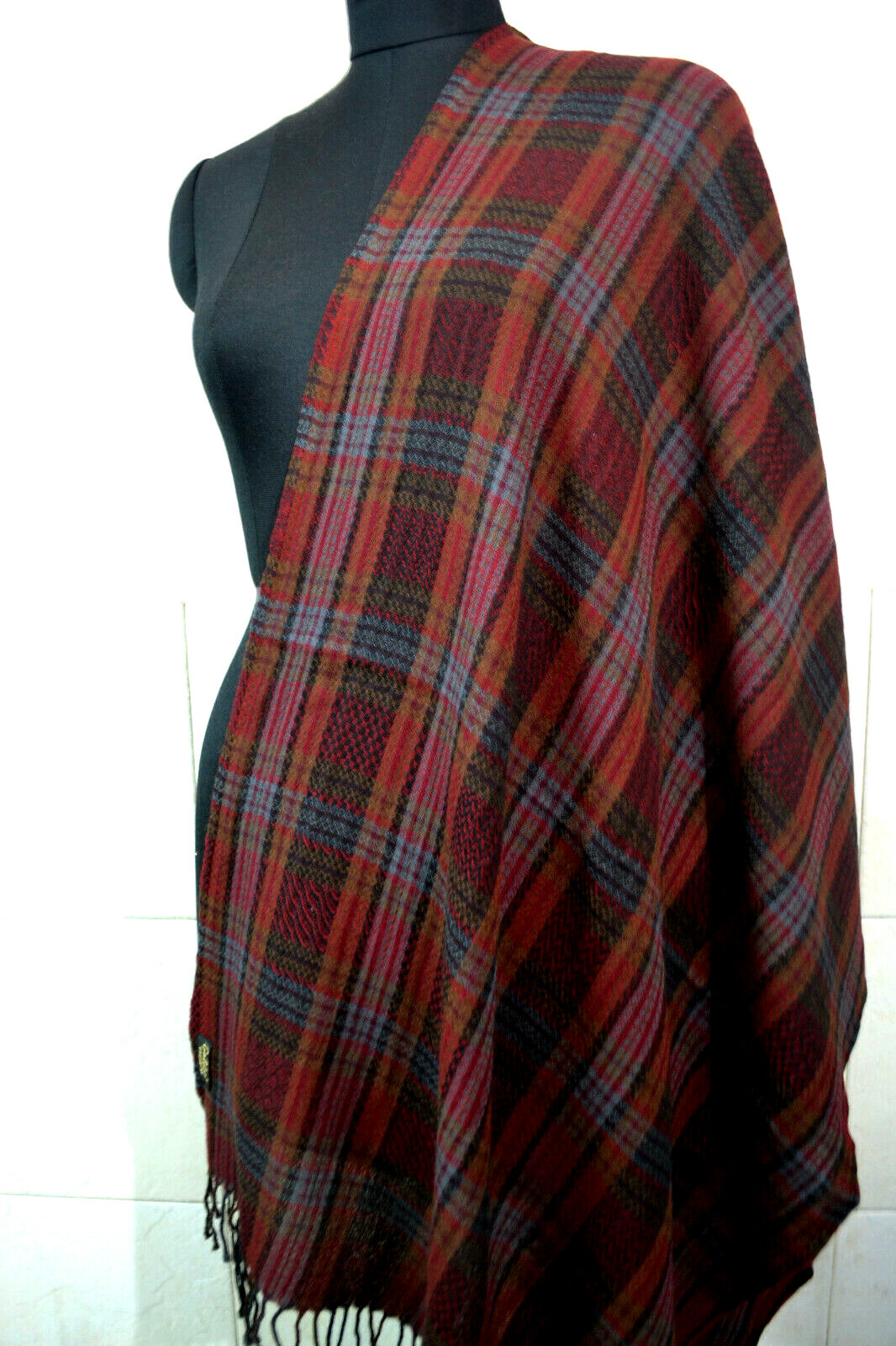 SOBRE DESIGNER PLAID CHECK 100% CASHMERE PASHMINA SHAWL/WRAP : 7 DESIGN CHOIC