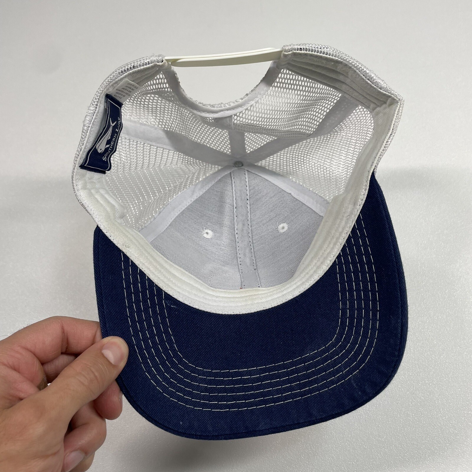 Southern Lure Trucker Hat Cap Men’s Navy Blue Mesh Snapback Fishing Outdoor