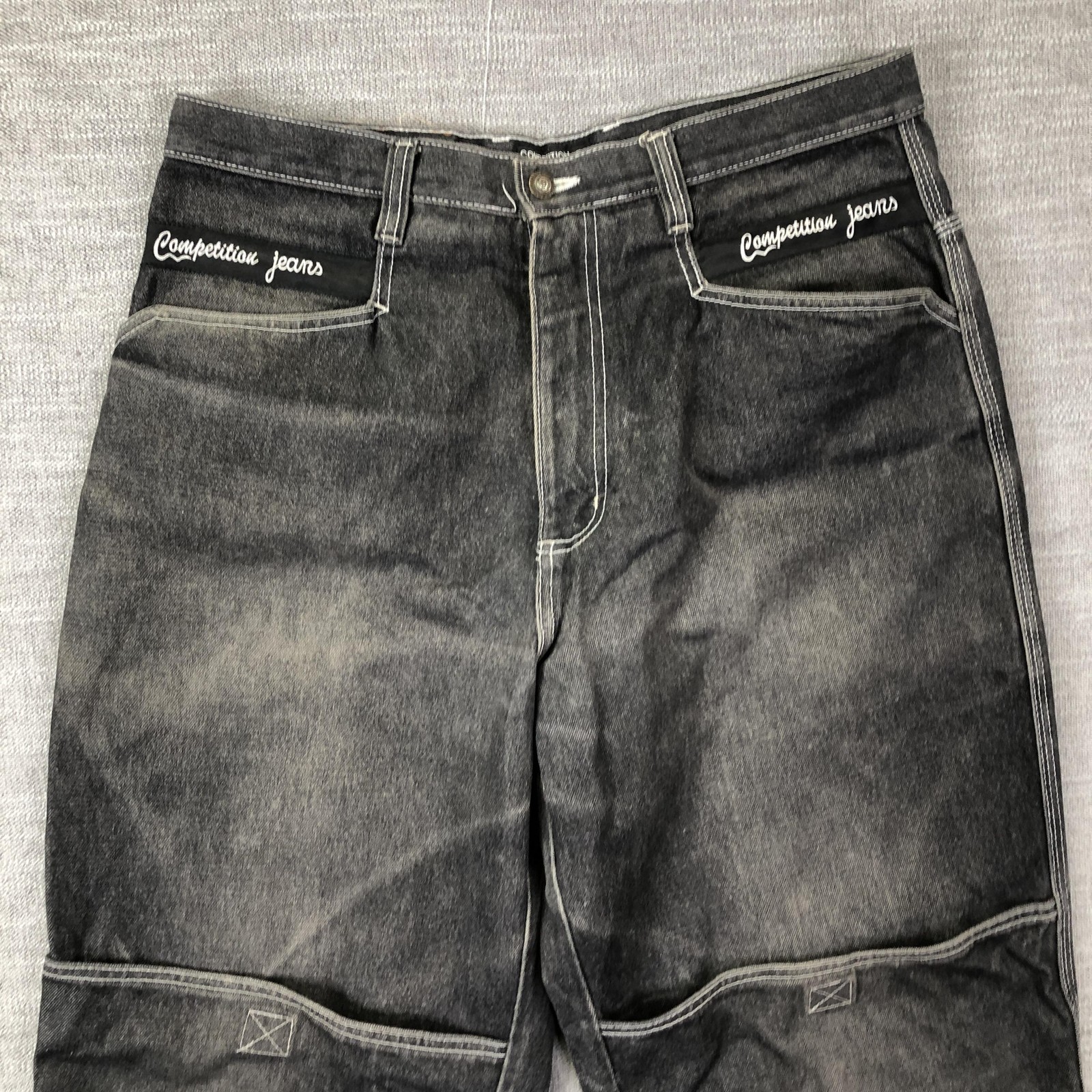 Competition Jeans Mens 36 Gray Relaxed Straight Denim Charcoal Wash Workwear