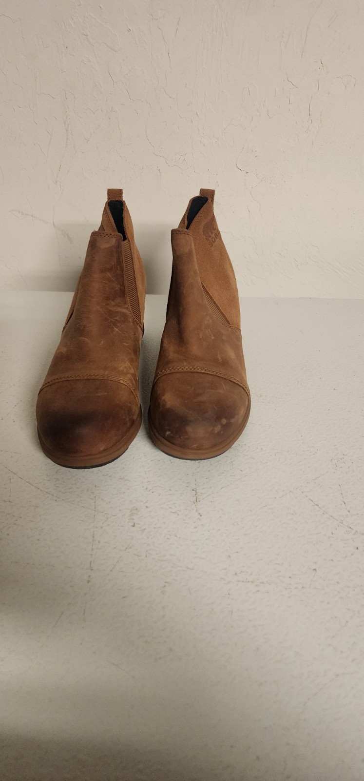 Sorel Women’s Evie Pull-On Waterproof Suede Leather Wedge Ankle Bootie Size 6