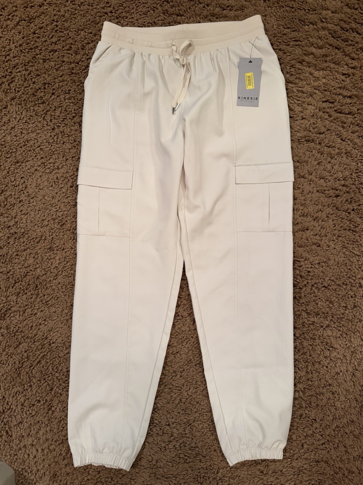 Kinesis Cinched Cuff Ribbed Waistband Flap Pocket Ankle Joggers Brand New W Tags