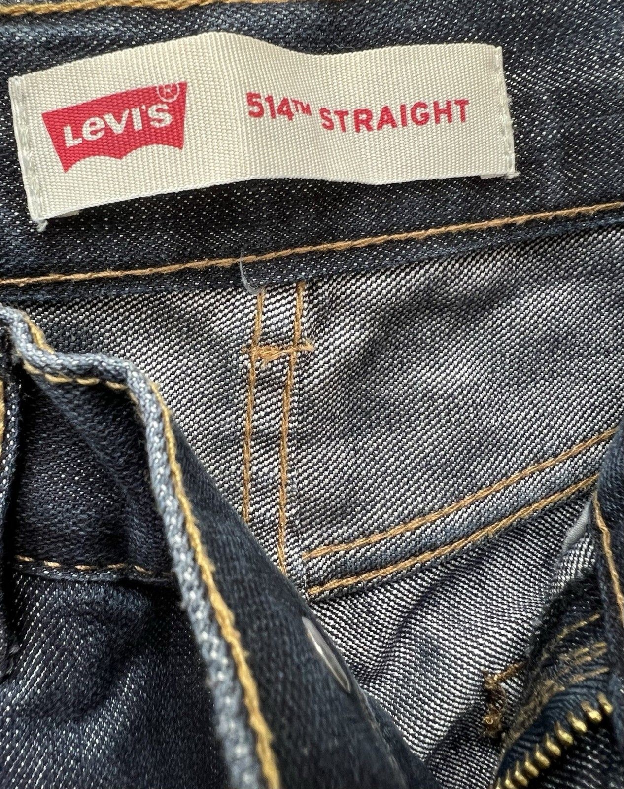 Levis 514 Jeans Boys Size 12 Reg 26×26 Straight Adjustable Blue Stretch Denim