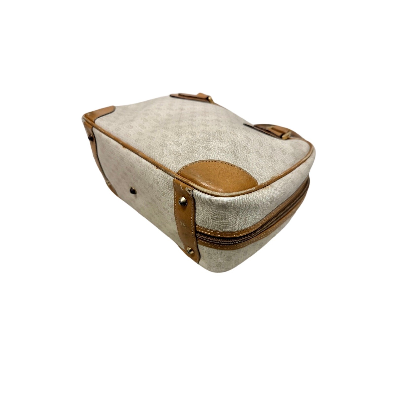GUCCI Cream GG Monogram Micro Supreme Top Handle Vtg Bag|COA