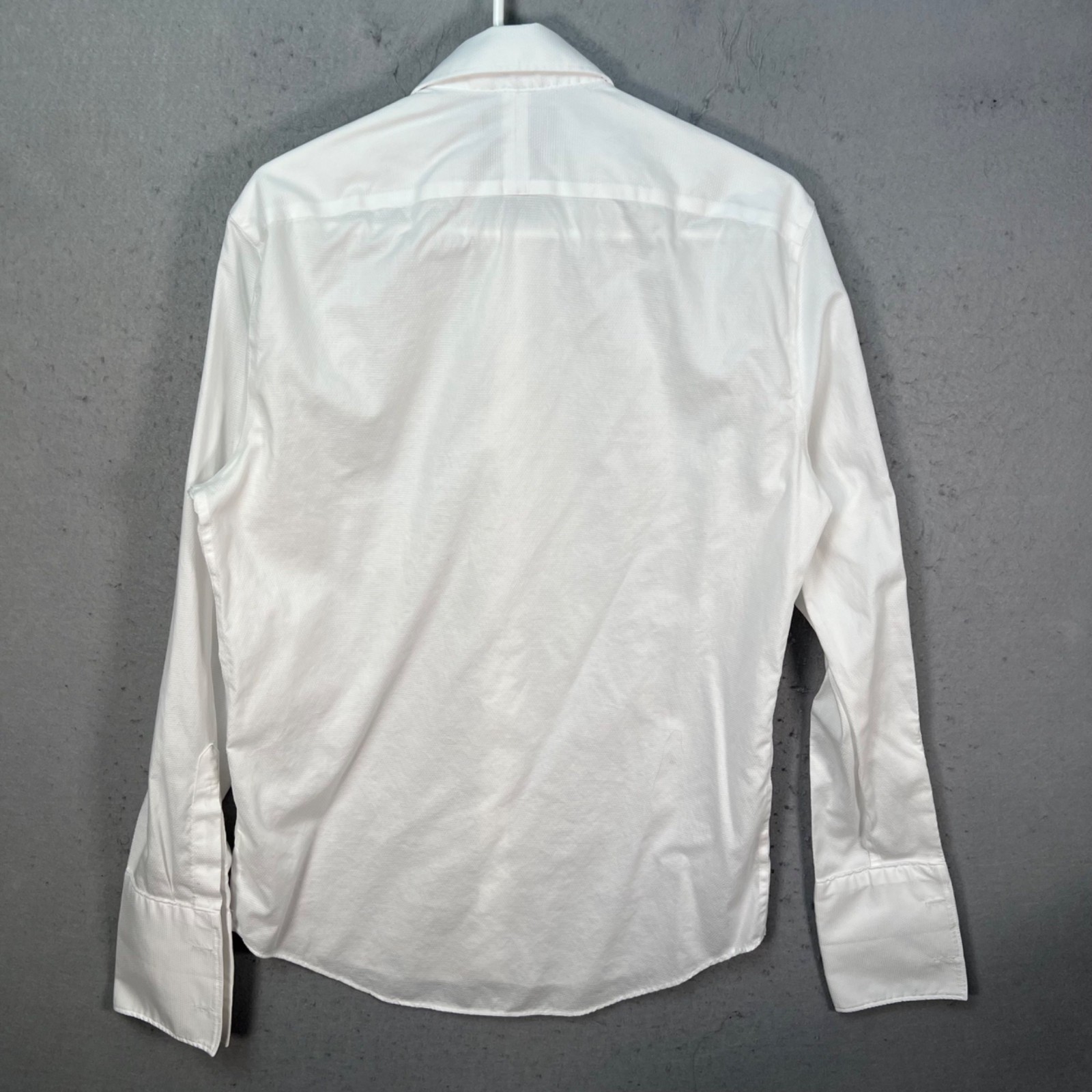 Bonobos Mens Size 15 1/2 / 35 Slim Fit White Dress Shirt Long Sleeve French Cuff