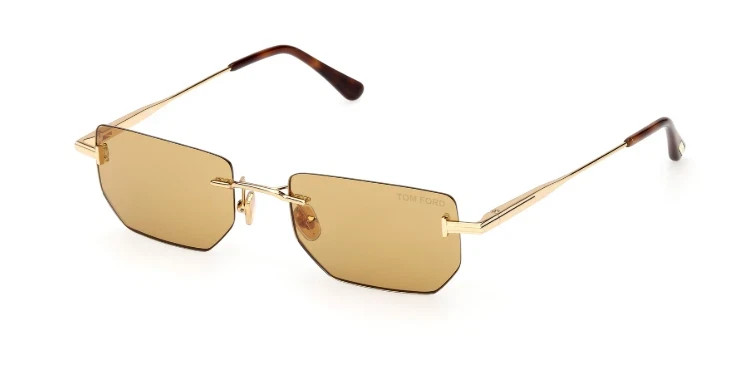 Tom Ford ETHAN-02 FT1355 30E Shiny Deep Gold/ Brown Square Men’s Sunglasses