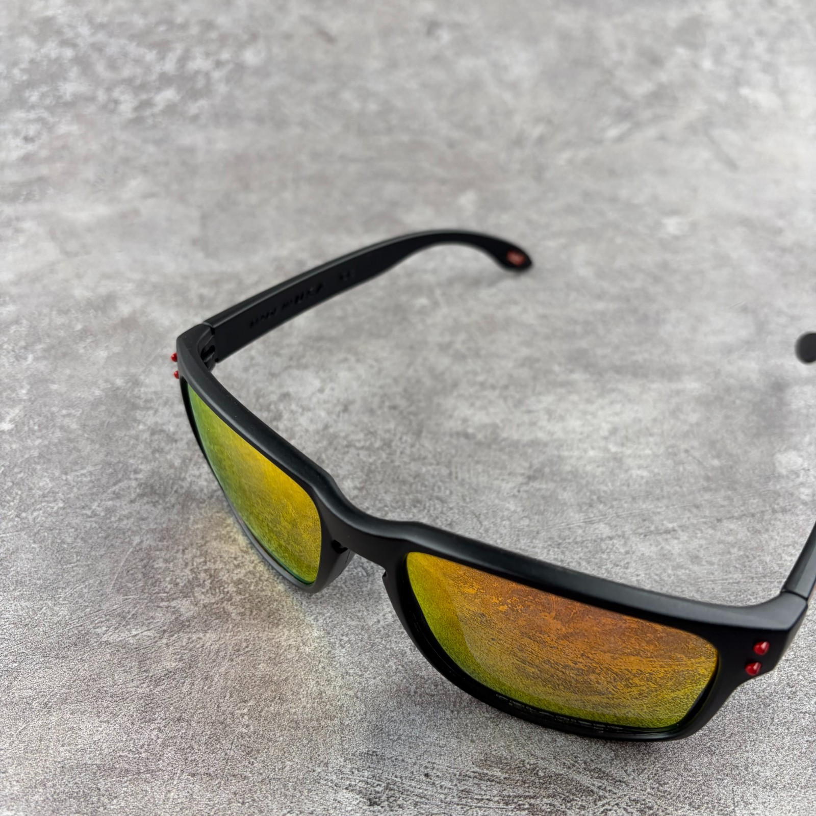 Oakley Holbrook Sunglasses Black Frame Orange Lens With Box, Case, & Accessories