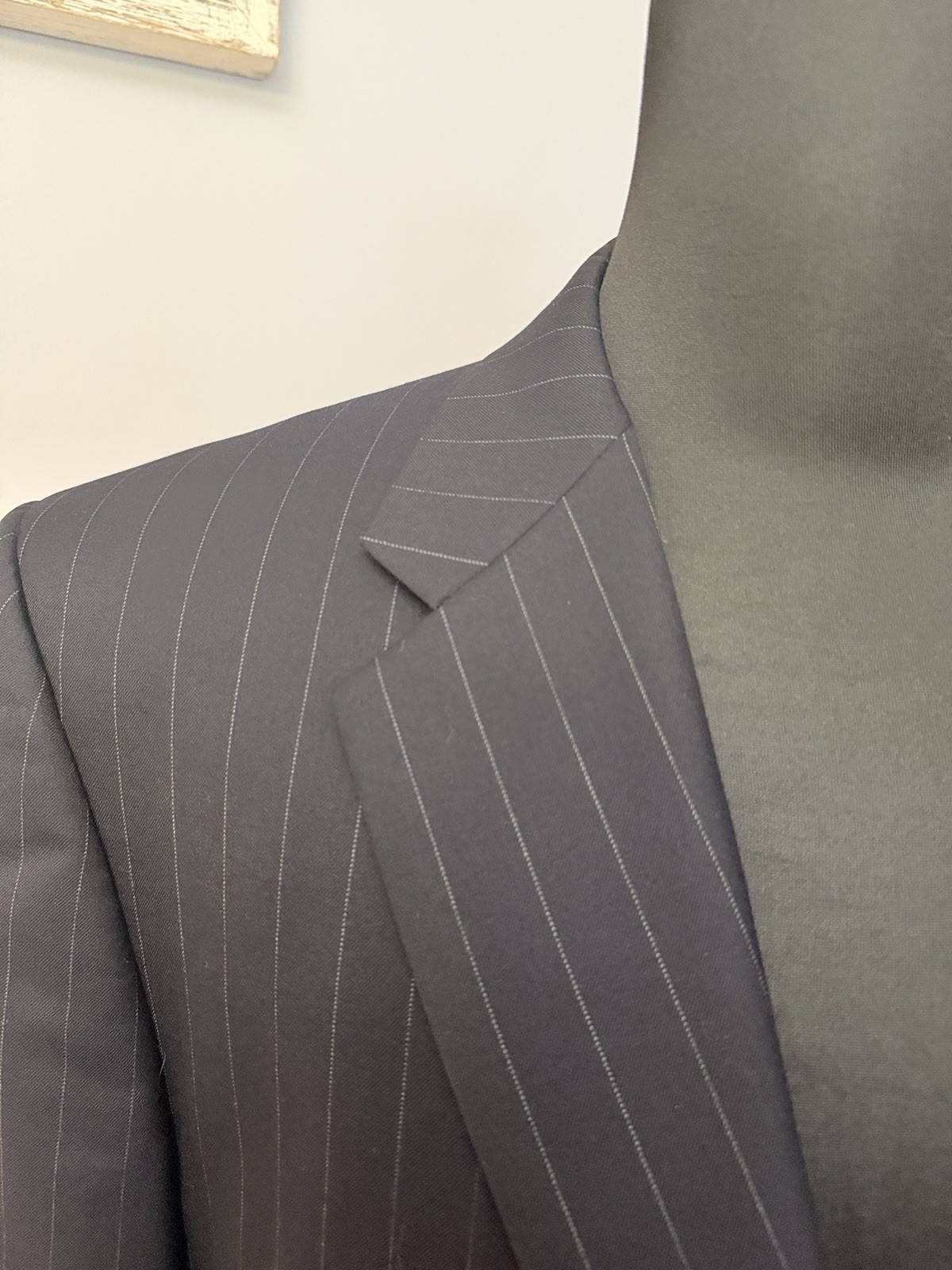 Hickey Freeman Loro Piana Men’s Madison Navy Pinstripe Sportcoat Wool Size 48L