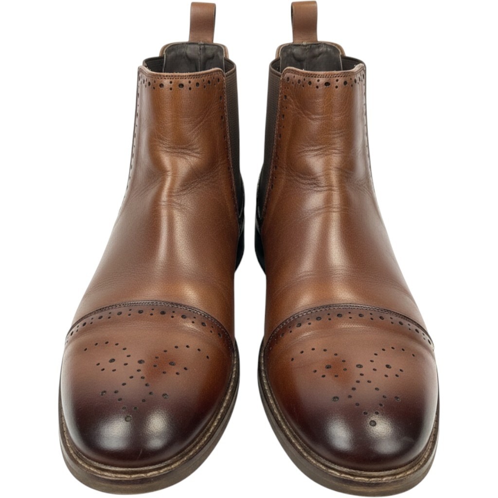 Stacy Adams Alomar 25129 Mens 10M Cognac Leather Chelsea Boots Cap Toe