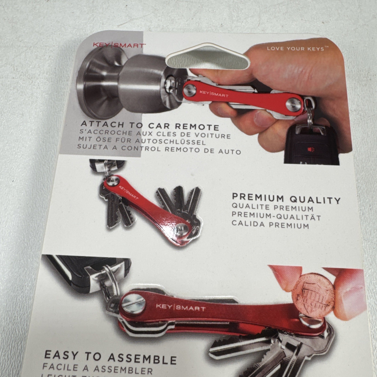 KeySmart Compact Key Holder Blue Aluminum Organizer Holds 8 Keys New Sealed