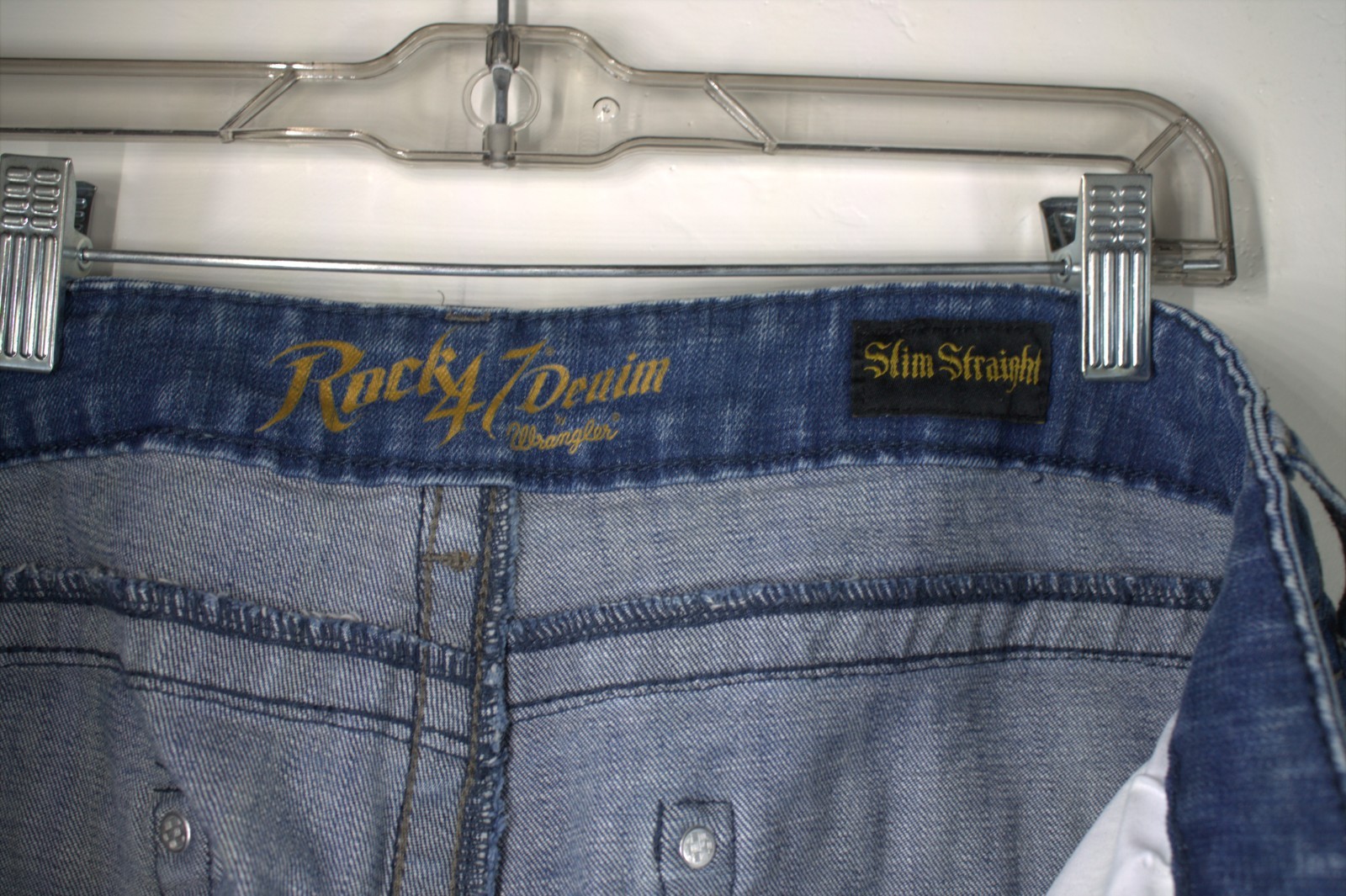 ROCK 47 Wrangler denim slim straight men’s jeans 34 X 36 cowboys western jeans