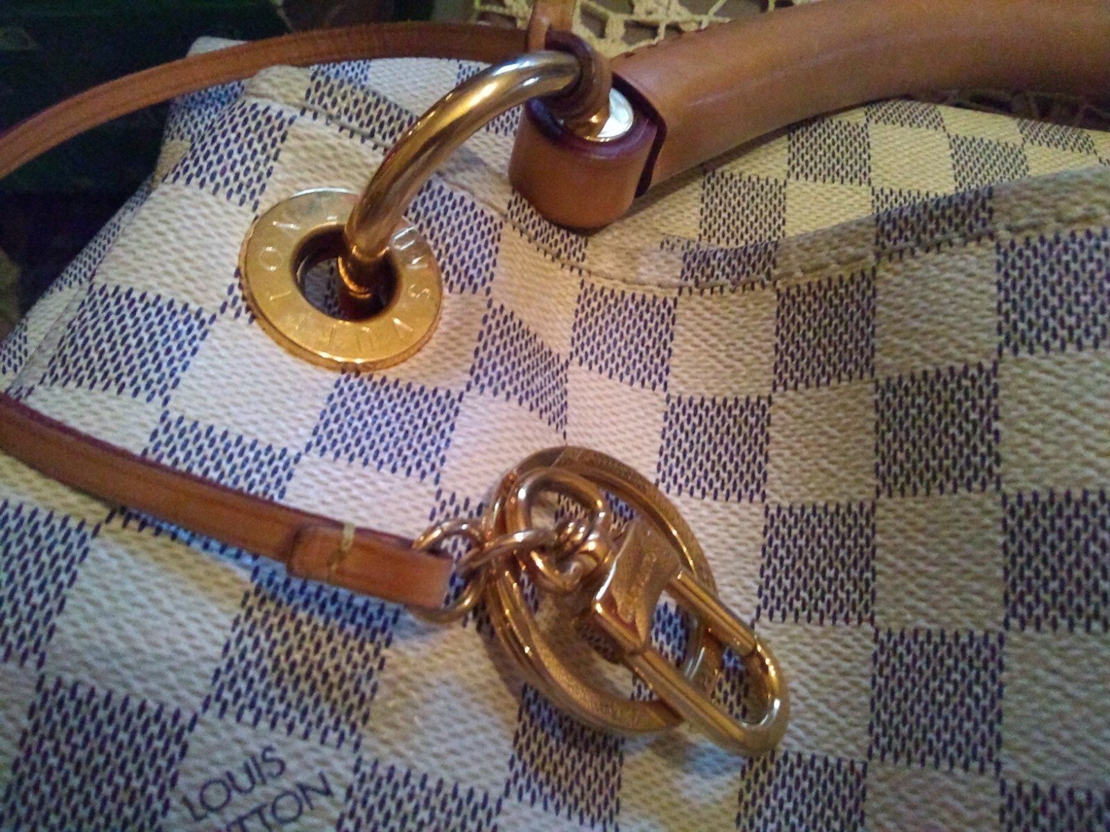 AUTHENTIC LOUIS VUITTON DAMIER AZUR ARTSY MM DUST COVER AUTHENTICATION CARDS
