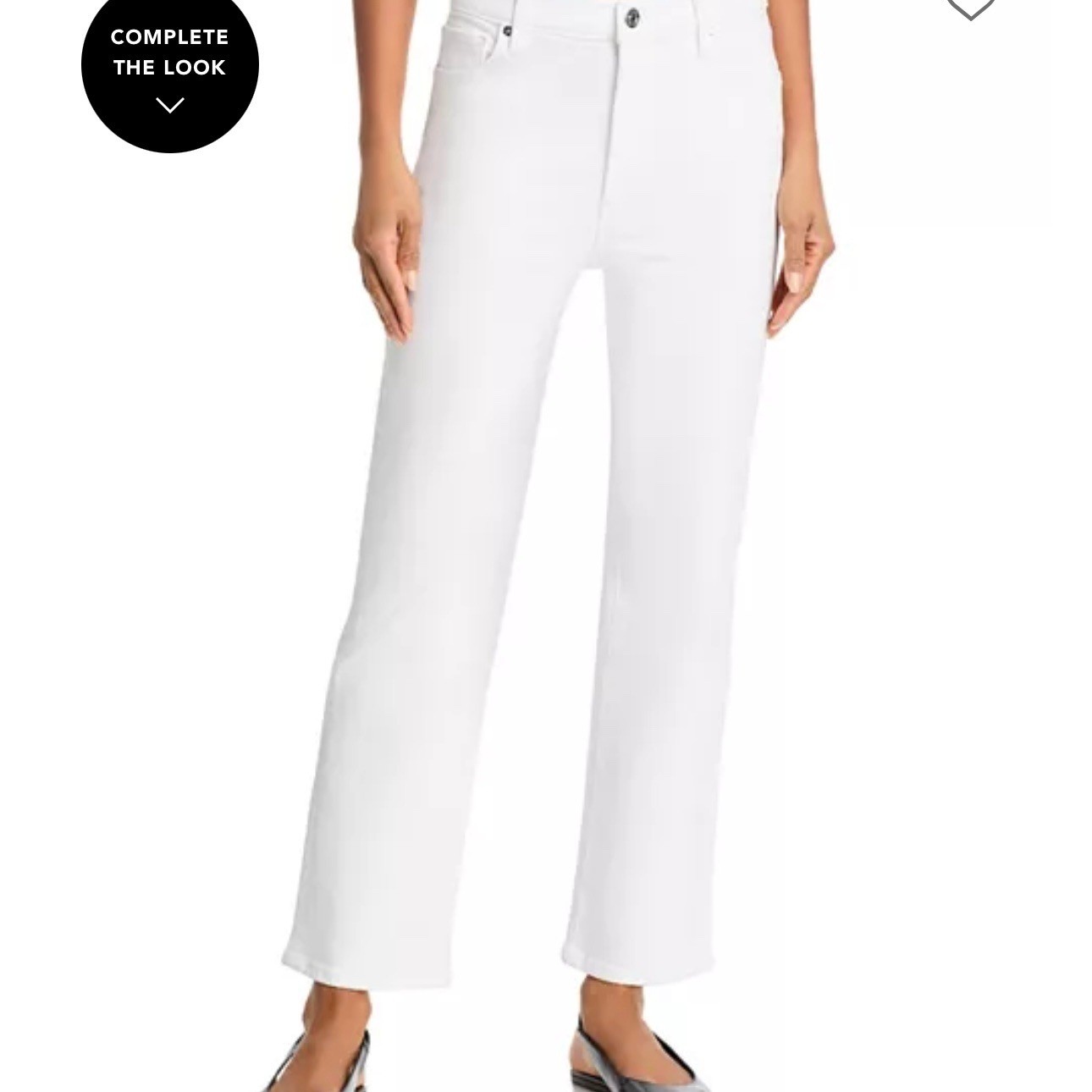 FRAME Le Sleek Straight Leg Jeans White Denim Cropped Raw Hem