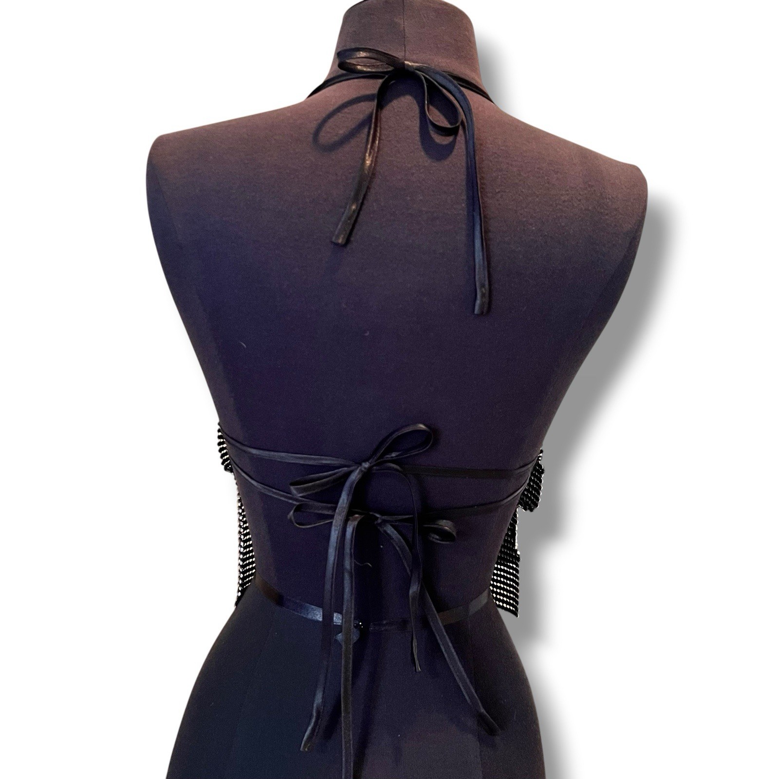 Superdown x Draya Michele 100% Aluminum Wrap Blouse Sleeveless Backless M Club